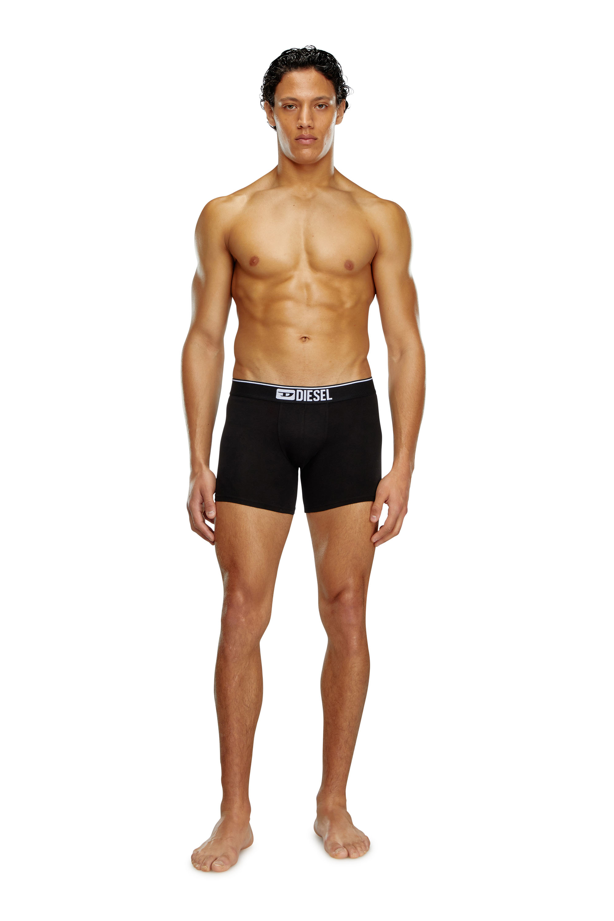 Diesel - UMBX-SEBASTIANTHREEPAC, Man Three-pack of plain long boxer briefs in Multicolor - Image 4