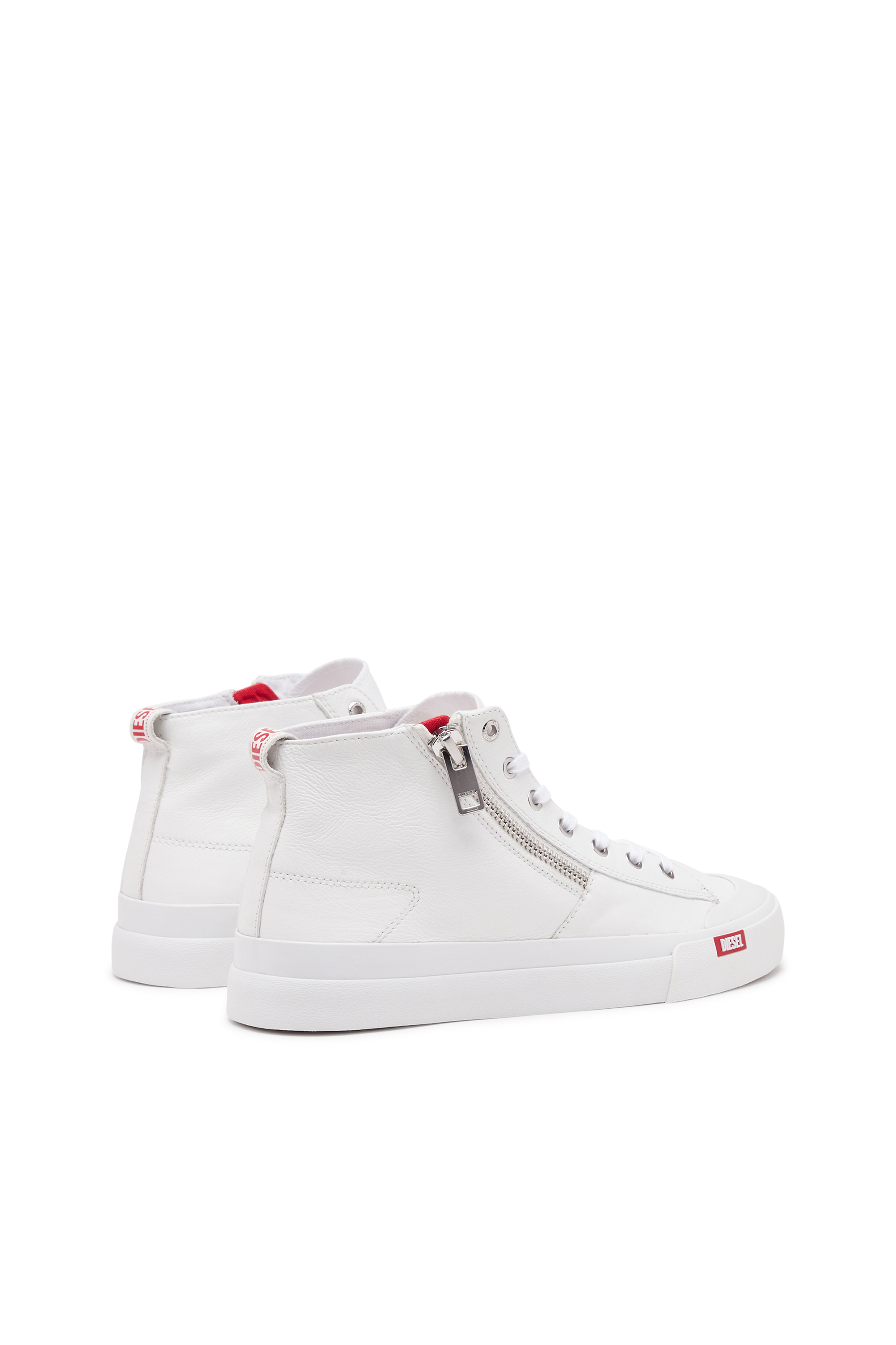 Diesel - S-ATHOS ZIP, Man's S-Athos Zip-High-top sneakers in premium leather in White - 3