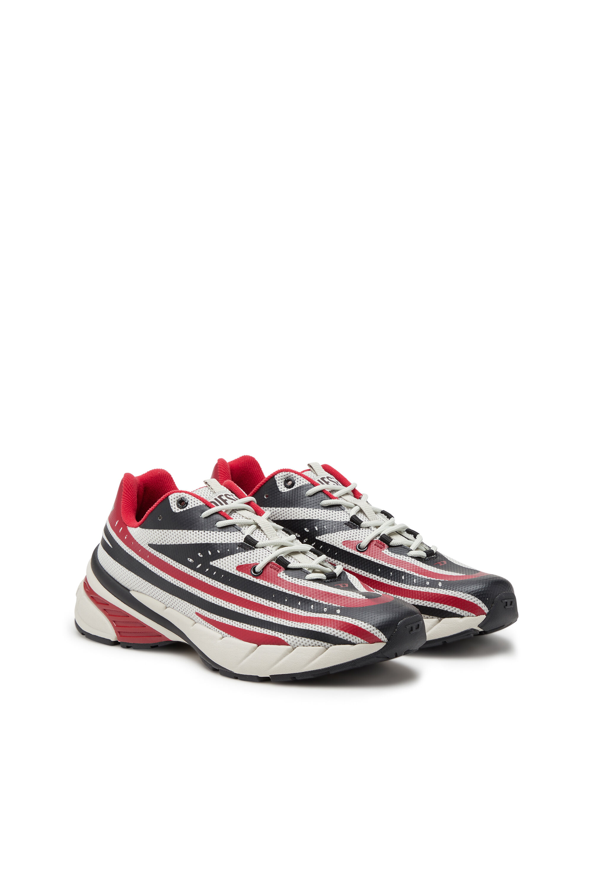 Diesel - D-AIRSPEED LOW, Man D-Airspeed Low-Striped sneakers in coated mesh in Multicolor - Image 2