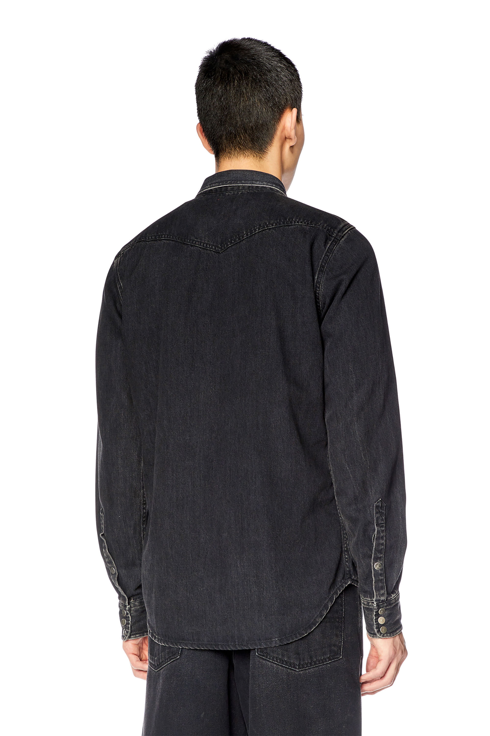 Diesel - D-VEGA, Man Overshirt in Tencel denim in Black - Image 4