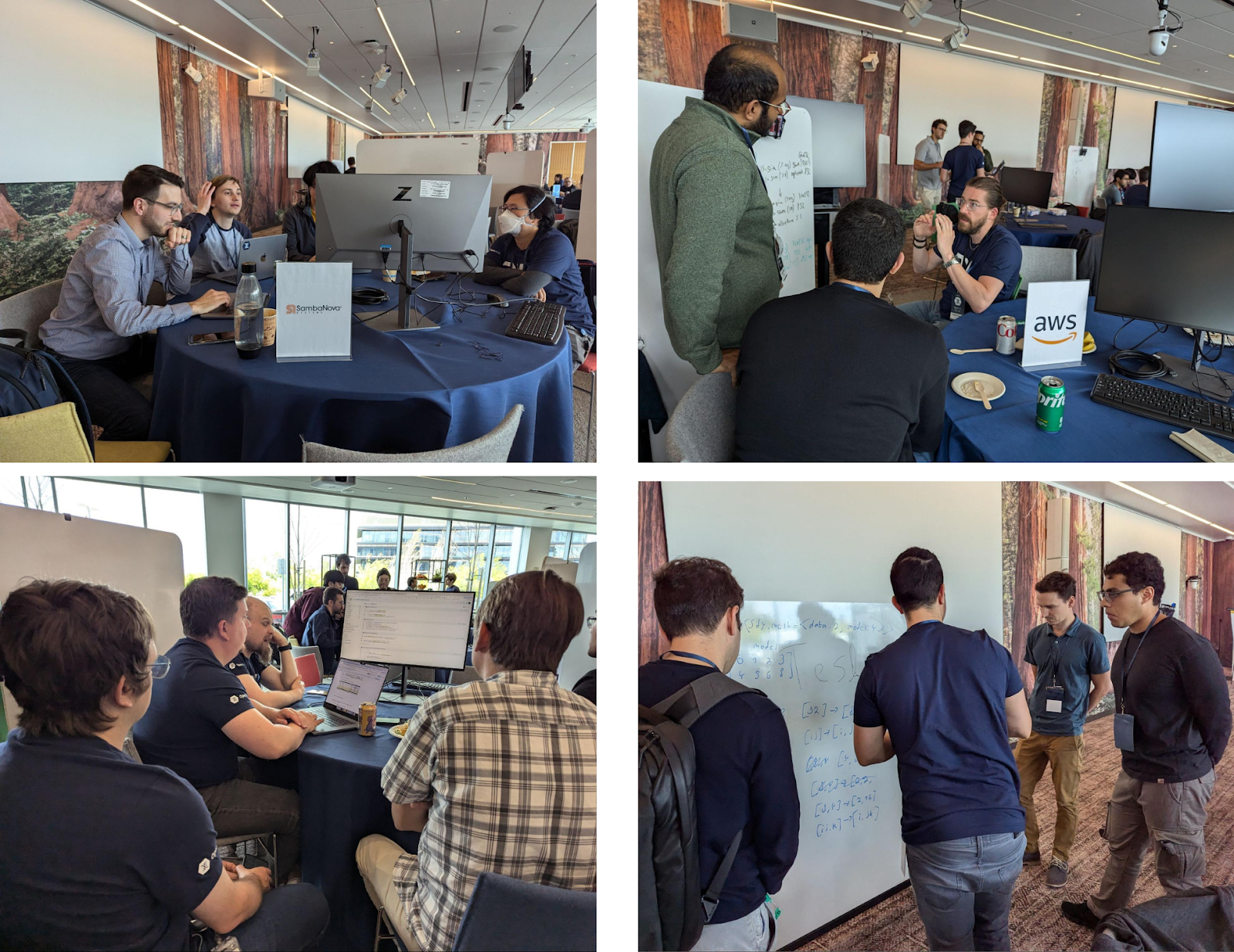 four photos of participants and vendors at OpenXLA Dev Lab