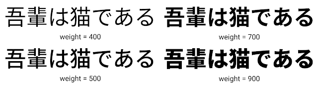 Examples of variable font for Chinese, Hapanese, and Korean languages with NotoSansCJK