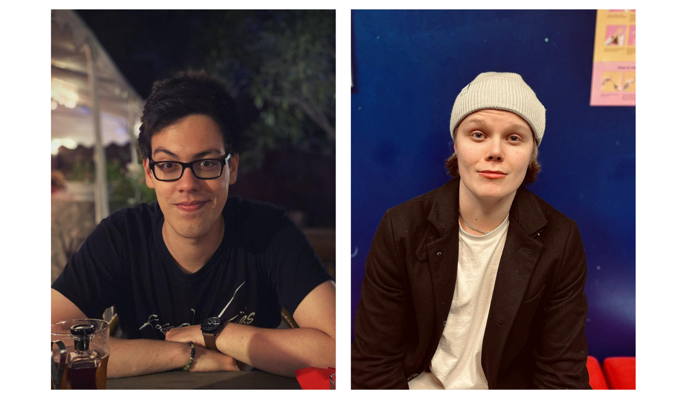 Headshots of Geoffrey Mugford (left)and Samuli Pietikainen (right), smiling