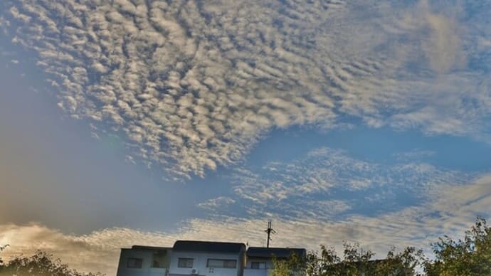 秋空は巨大キャンバス！・・・秋の雲　朝焼け