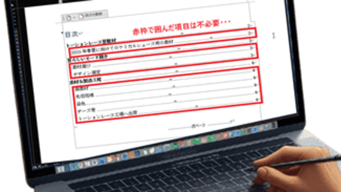 Word文書に目次を自動作成で創ったけど…余計な項目を省いて修正したい！？