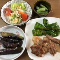 孫守り＆採れた野菜の晩御飯～