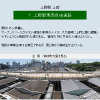 真夏の暑さが残る上野公園は人があふれていた　　その3　　上野駅のホームの上の東西にかかる「パンダ橋」を初めて渡ってみた。