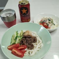 暑くて食が進まず、きょうの献立は「冷やしうどん」にしました。