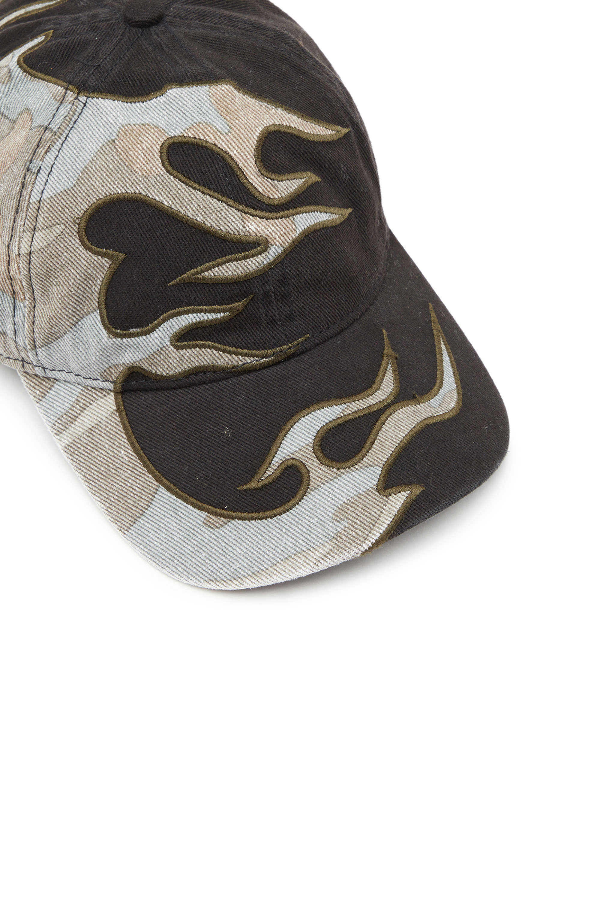 Diesel - C-FLAMA, Man Baseball cap with camo flames in Multicolor - Image 3