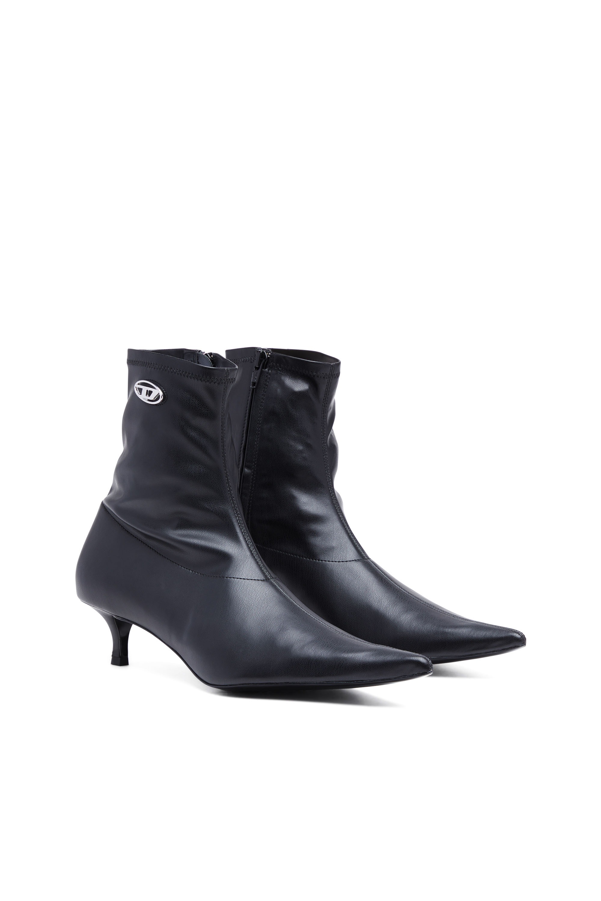 Diesel - D-KITTIE AB, Woman D-Kittie AB - Kitten-heel ankle boots in Black - Image 2