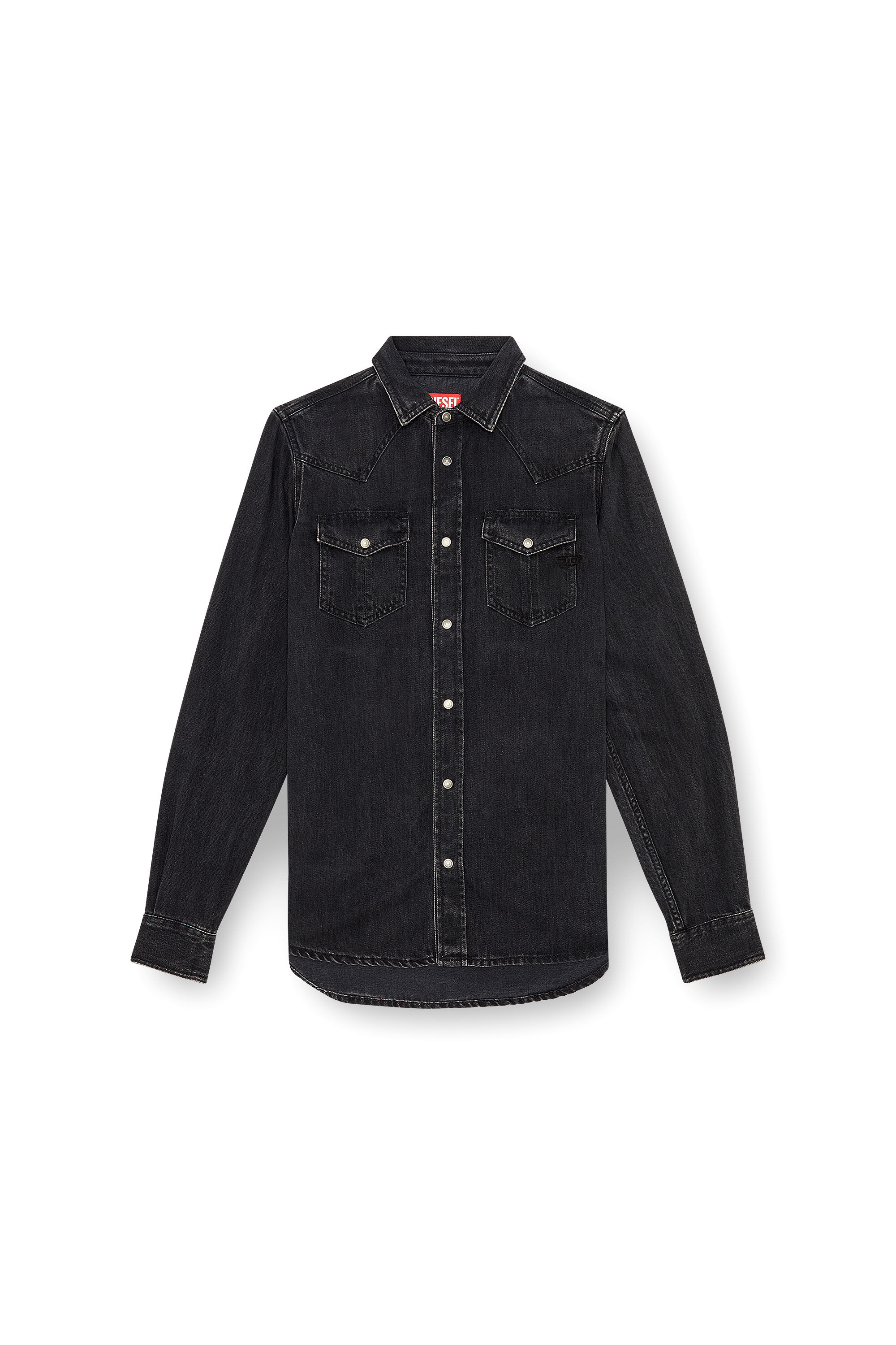 Diesel - D-VEGA, Man Overshirt in Tencel denim in Black - Image 2