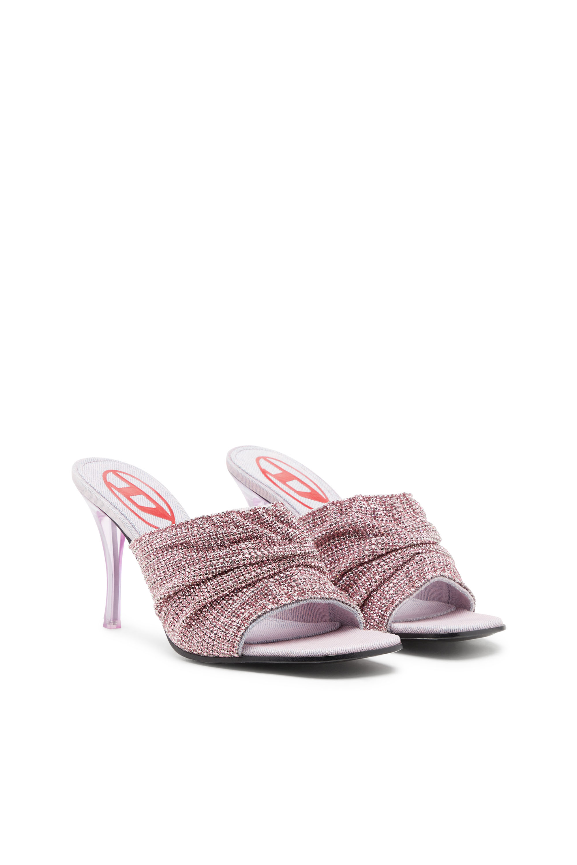Diesel - D-SYDNEY SDL S, Female D-Sydney Sdl S Sandals - Mule sandals with rhinestone band in Pink - Image 2