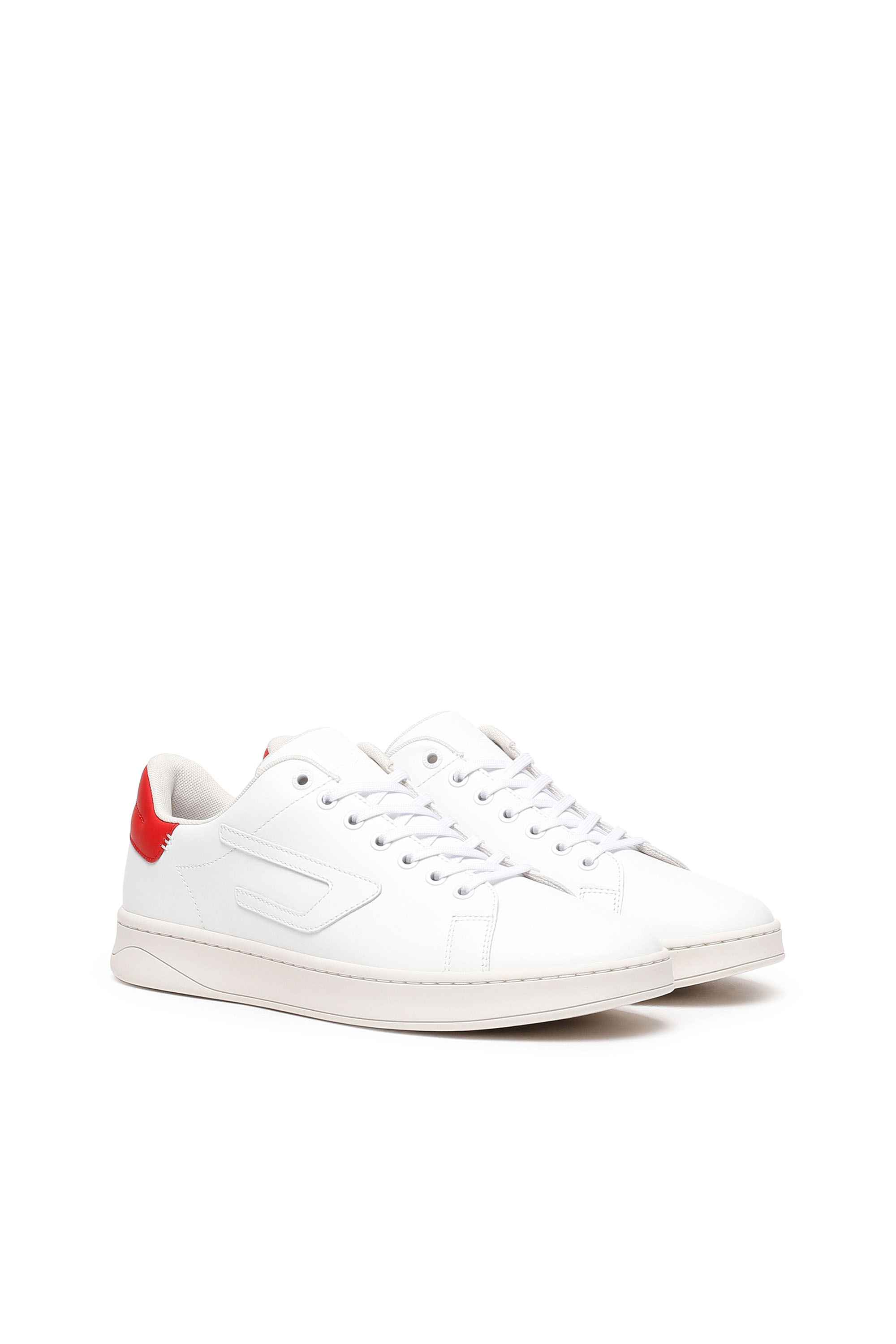 Diesel - S-ATHENE LOW, Male S-Athene Low-Low-top leather sneakers with D patch in Multicolor - Image 2