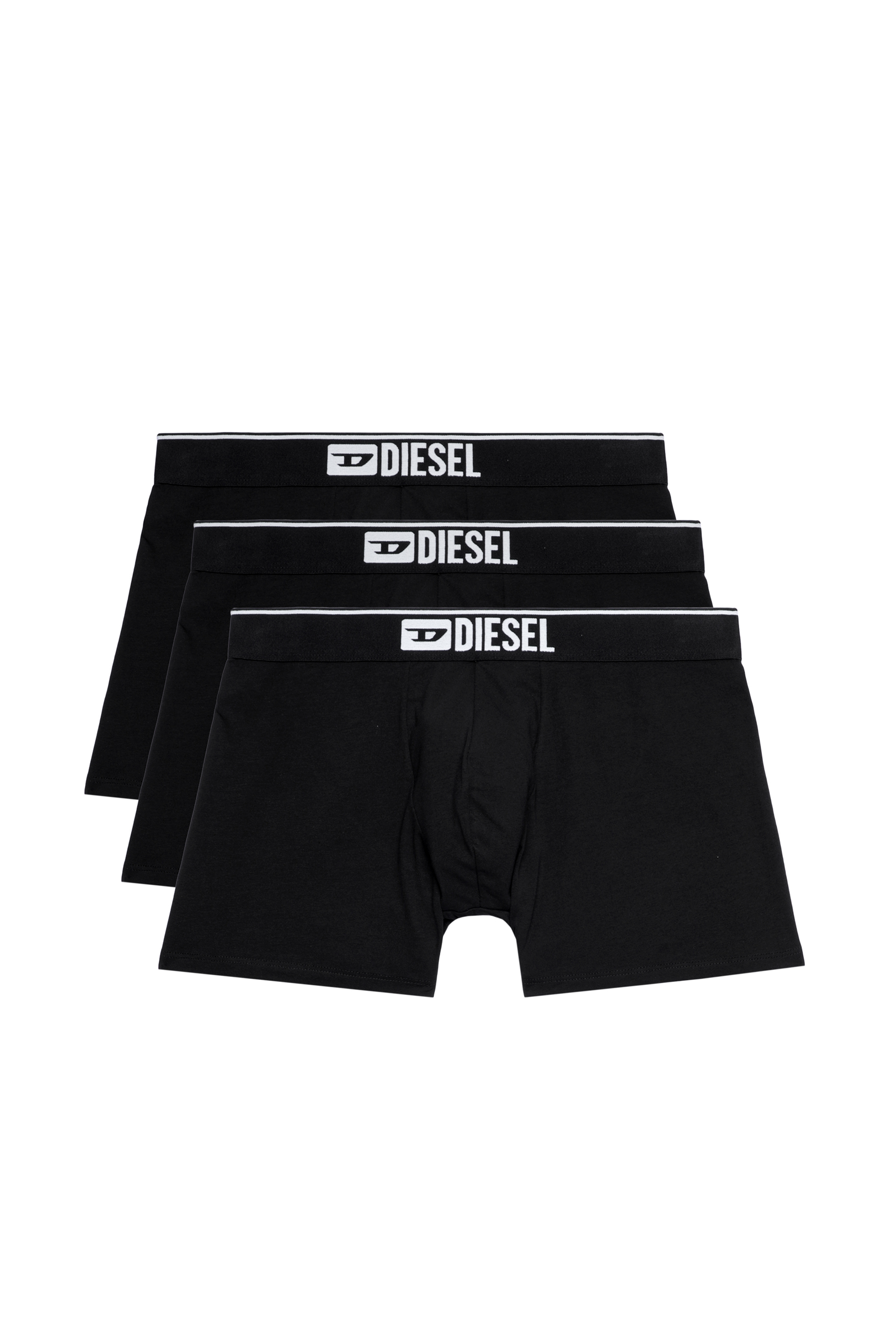Diesel - UMBX-SEBASTIANTHREEPAC, Male Three-pack of plain long boxer briefs in Black - Image 1
