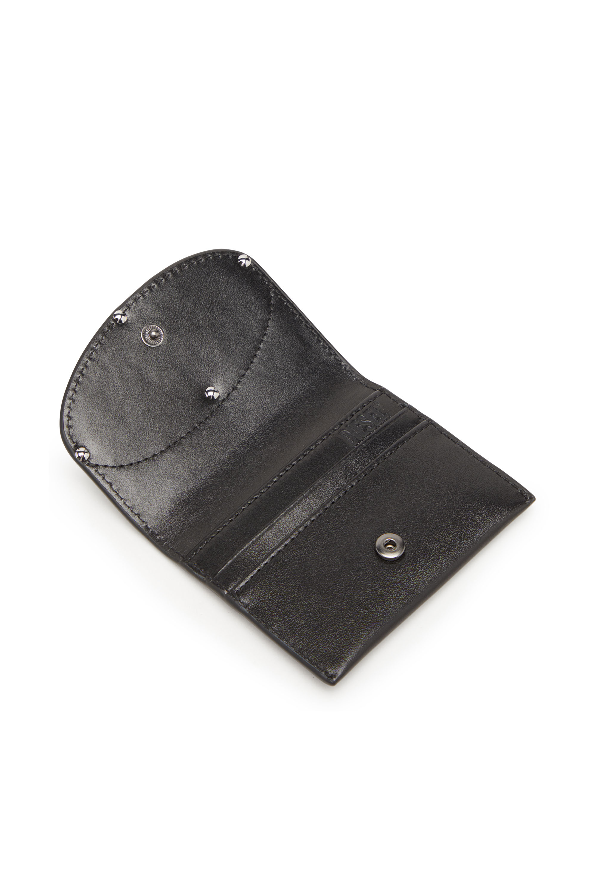 Diesel - HOLI-D CARD HOLDER S, Mixte Porte-cartes à deux volets en cuir lisse in Noir - Image 4
