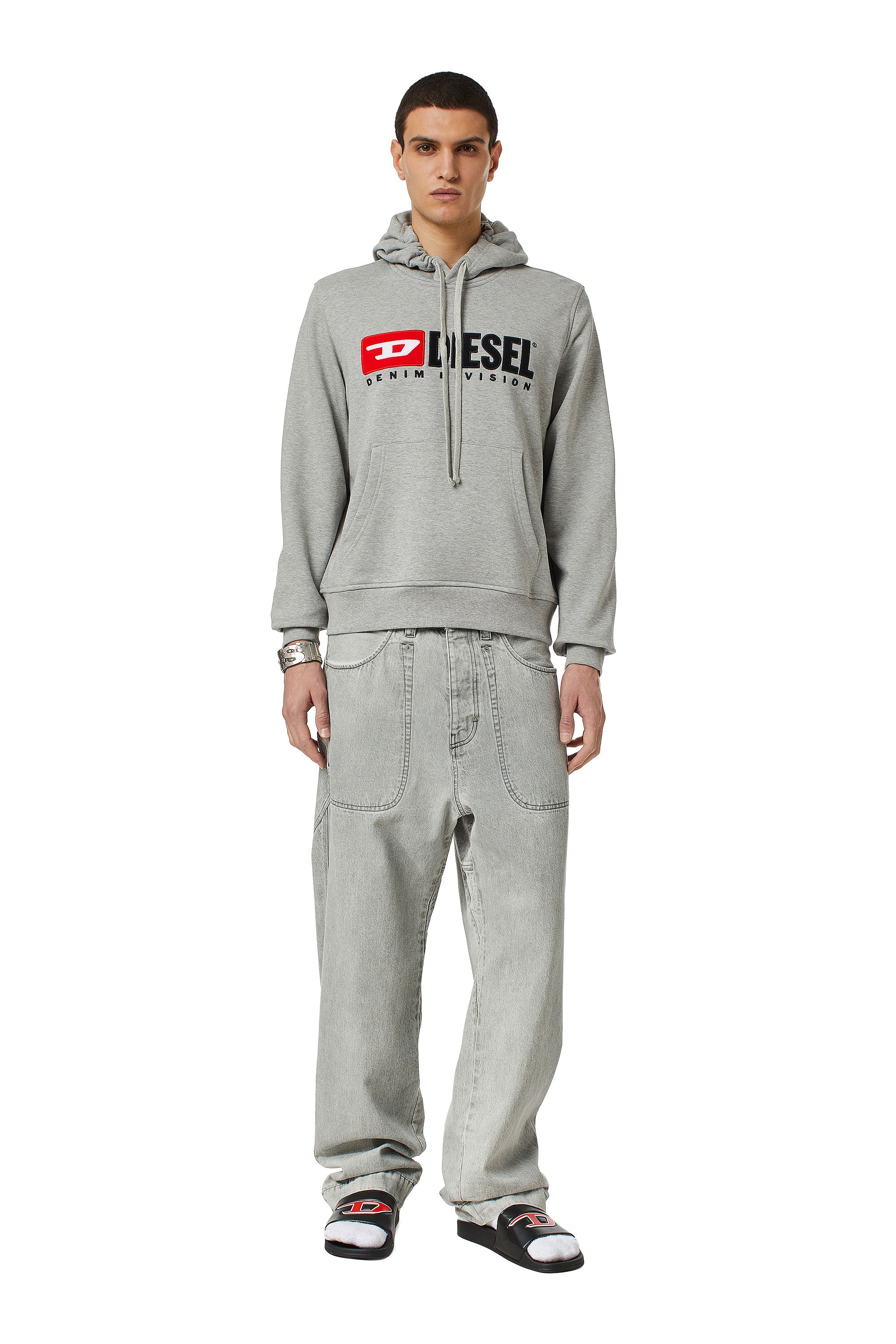 Diesel - S-GINN-HOOD-DIV, Male Denim Division hoodie in Grey - Image 2