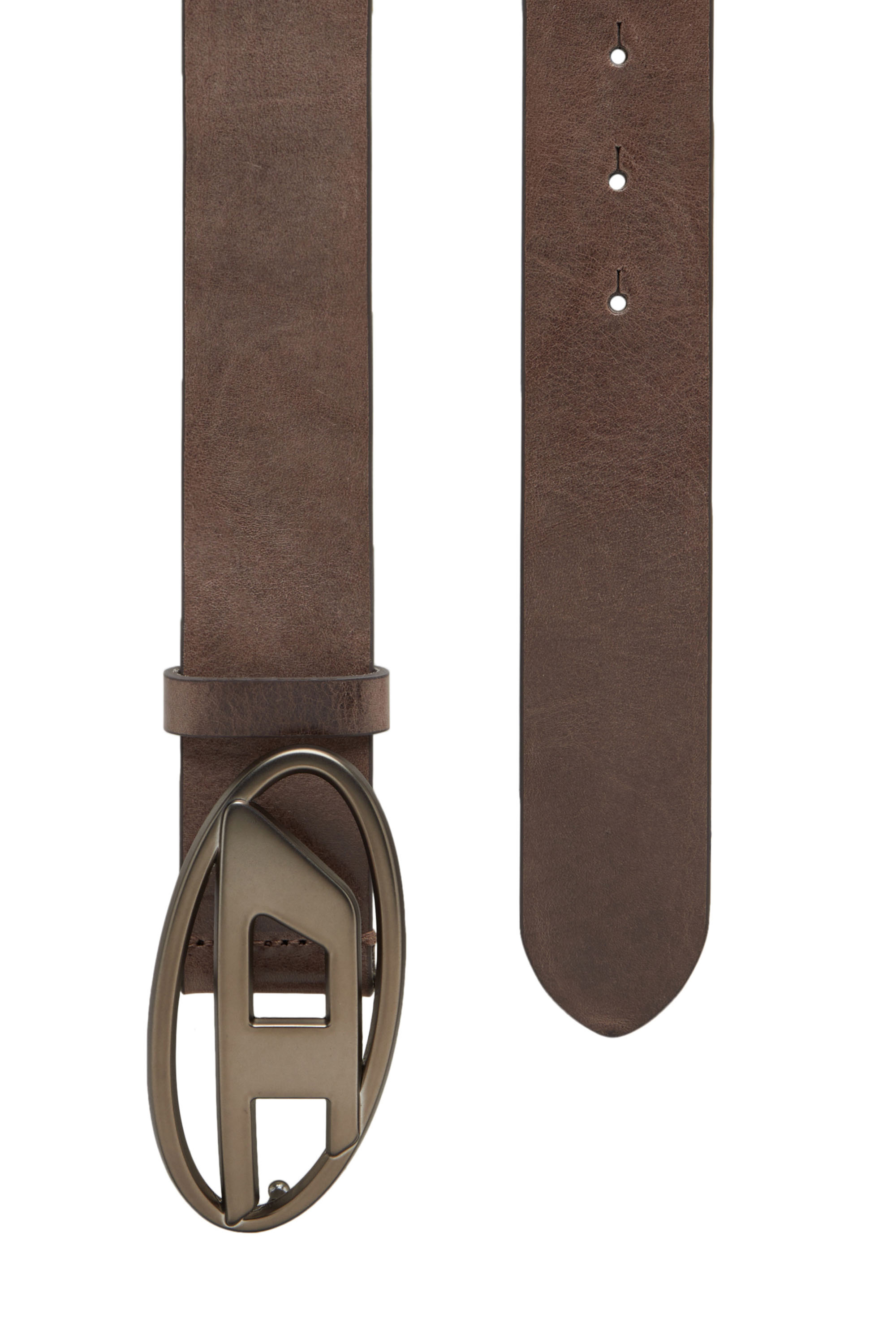 Diesel - B-1DR, Unisex Leather belt with tonal buckle in Brown - Image 2