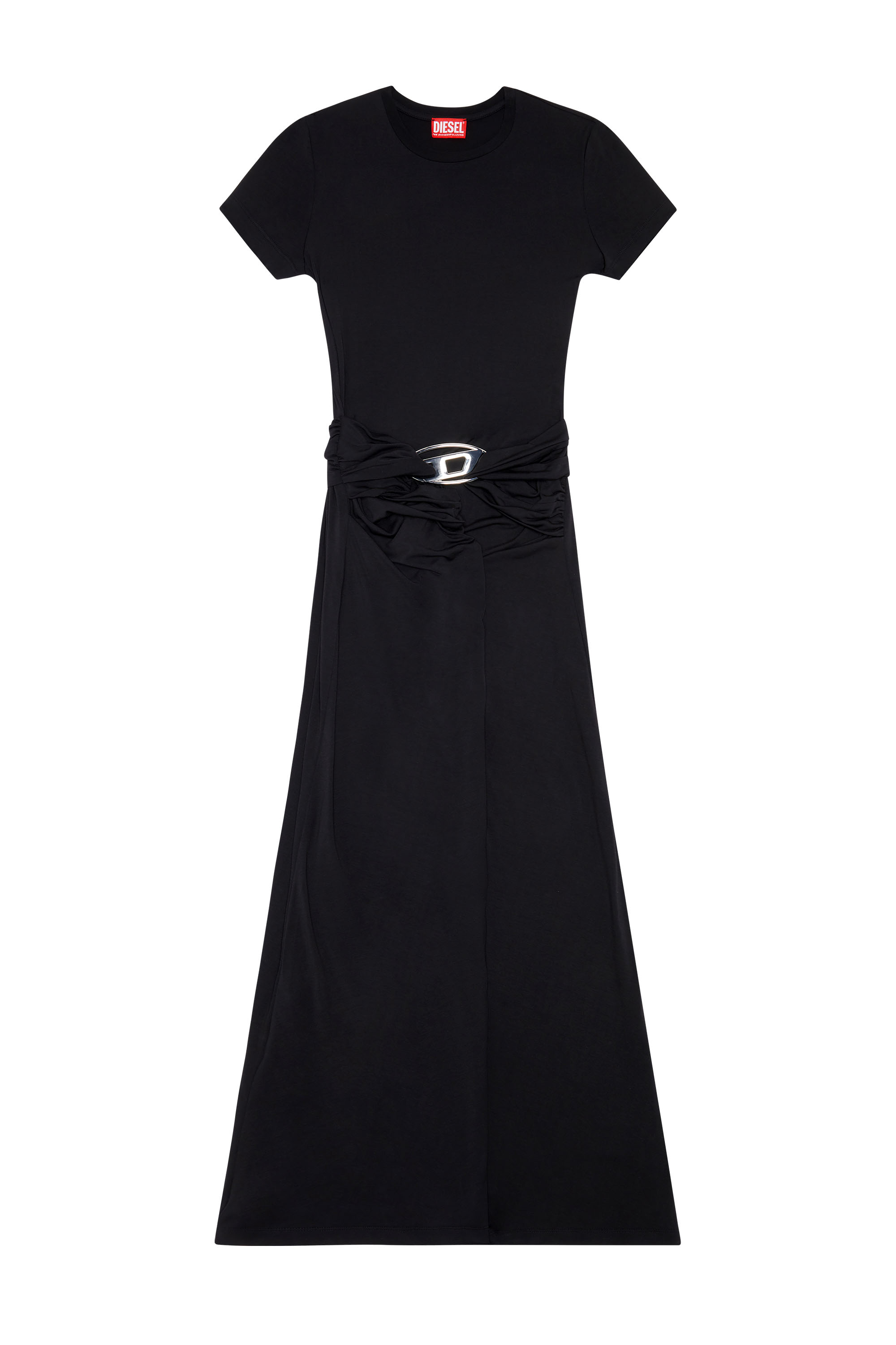 Diesel - D-ROWY, Femme Robe t-shirt en modal stretch in Noir - Image 4