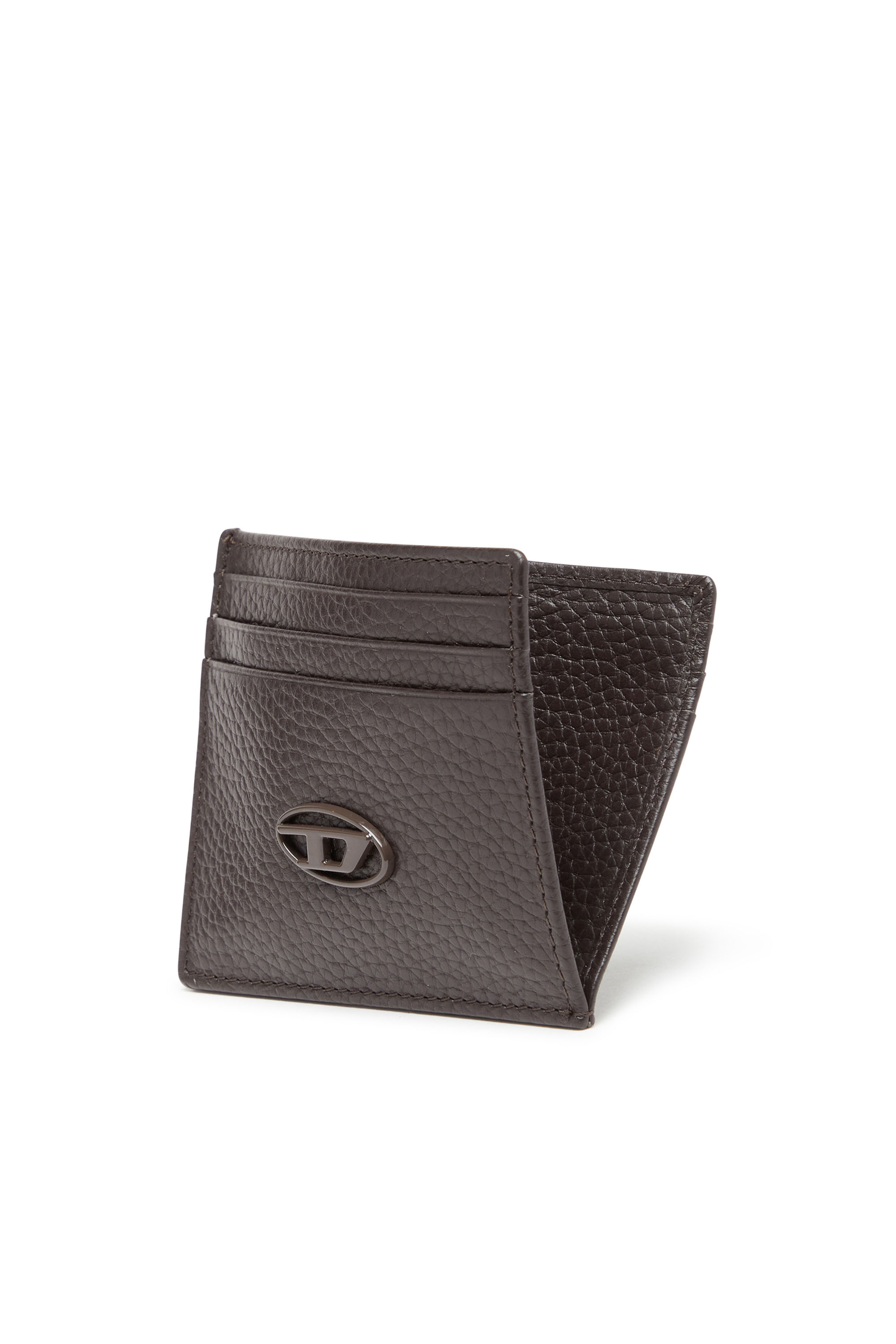 Diesel - CARD CASE, Male's Card case in grained leather in Brown - 3