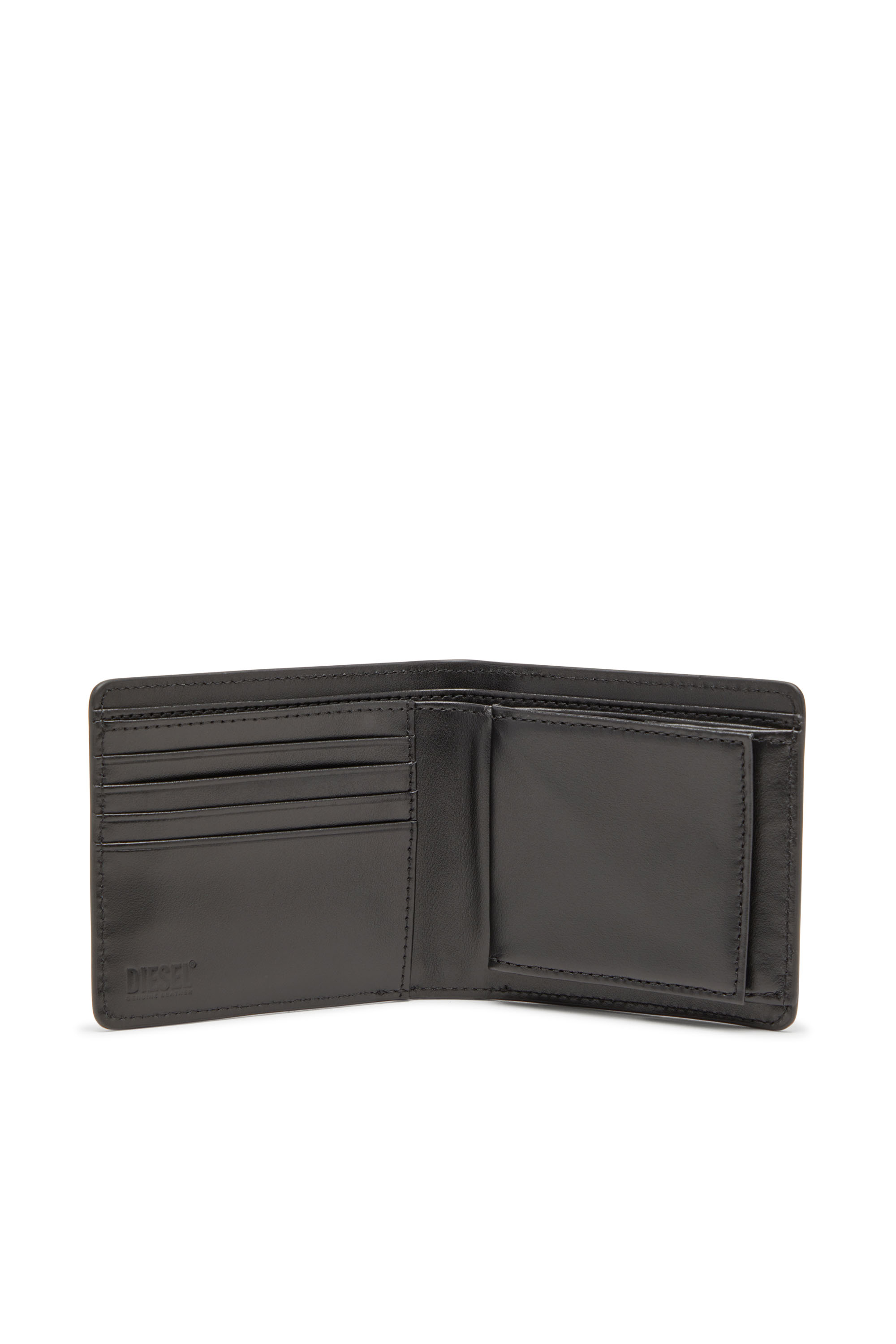 Diesel - HOLI-D BI FOLD COIN S 3D, Unisex's Bi-fold wallet in leather in Black - 3