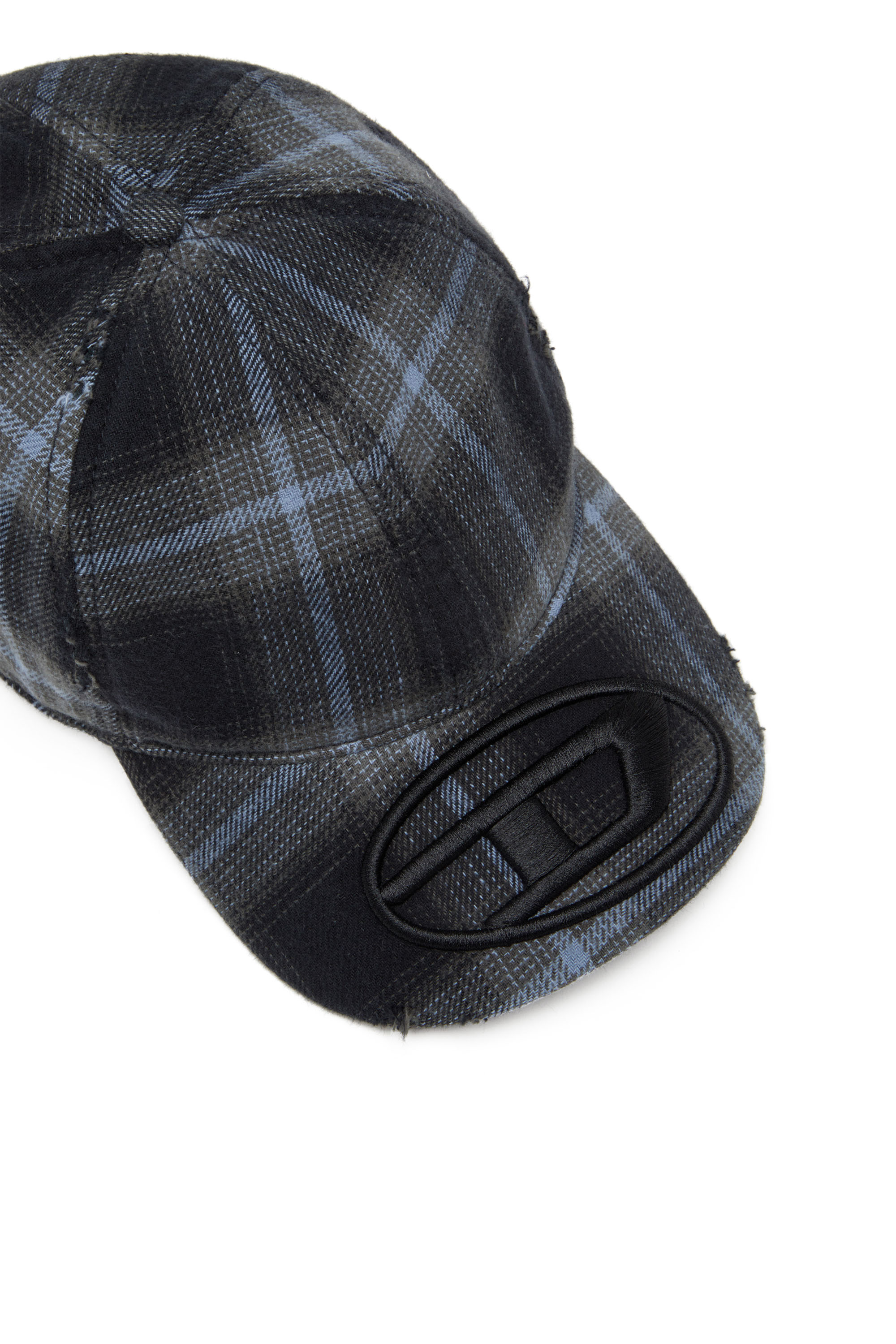 Diesel - C-HARLES, Male's Cotton check baseball cap in Black/Blue - 3