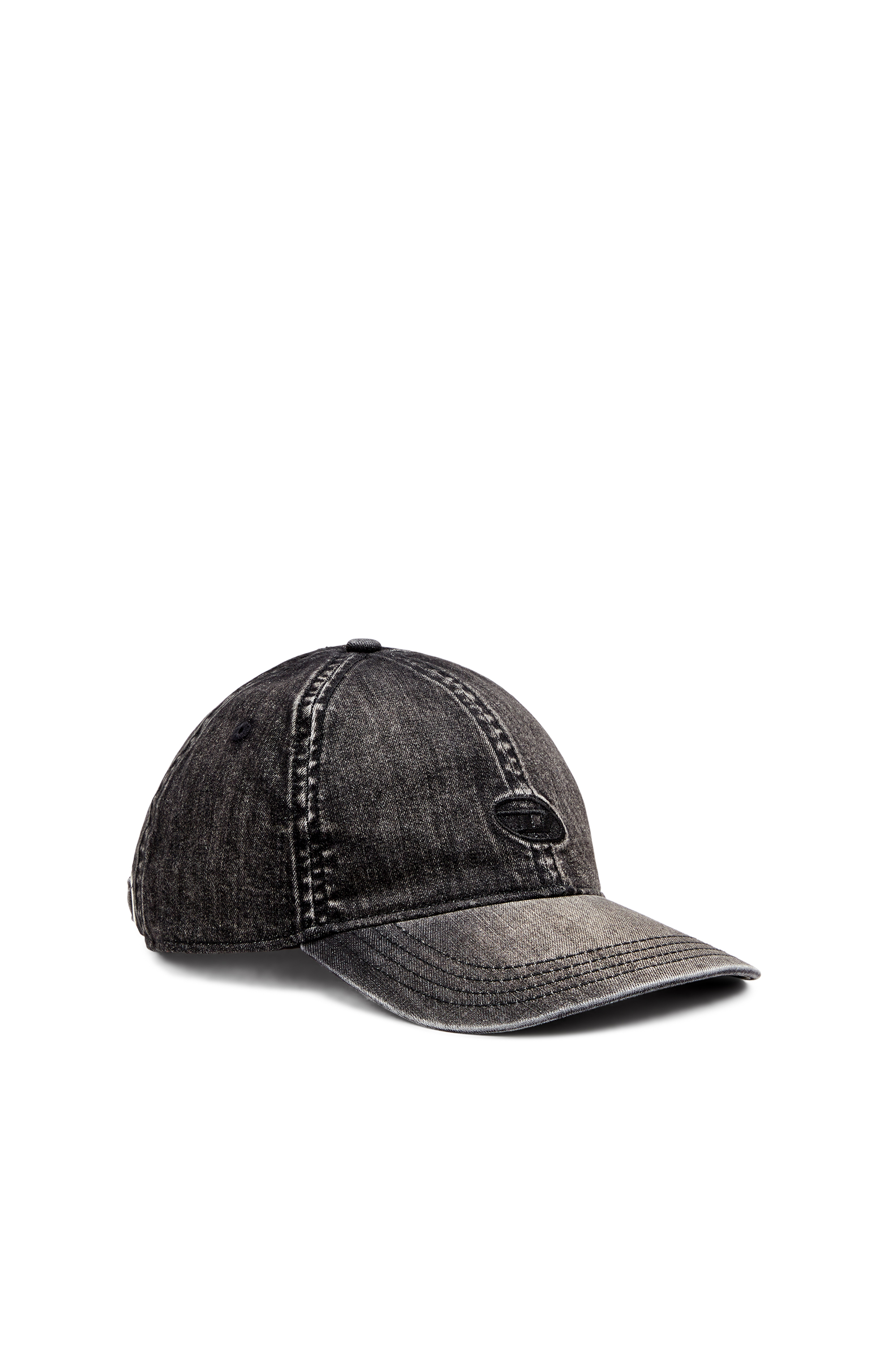 Diesel - C-GABLE-BLACK, Male's Light black stretch denim cap in Black - 1