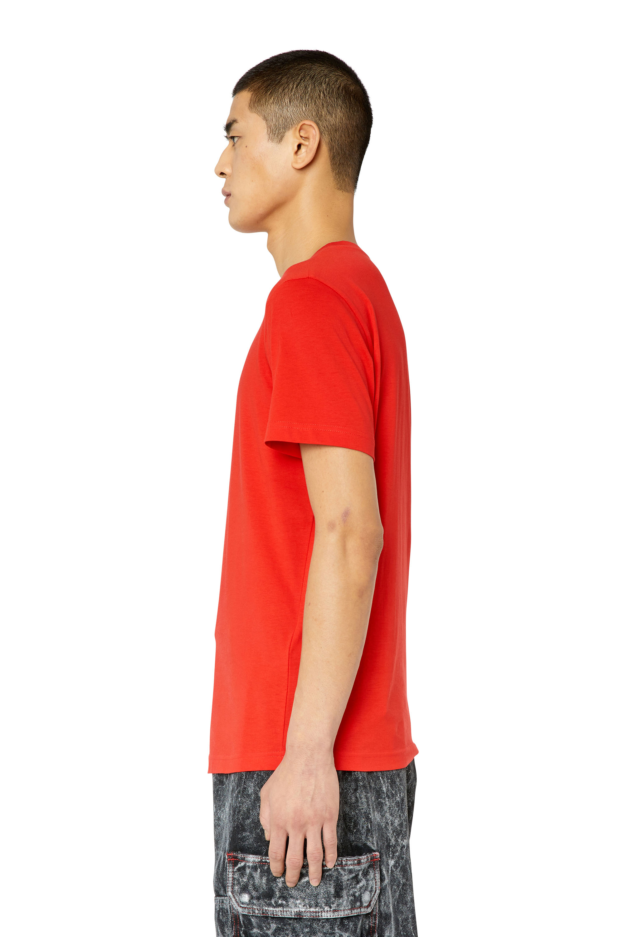 Diesel - T-DIEGOR-D, Male T-shirt with D patch in Red - Image 4