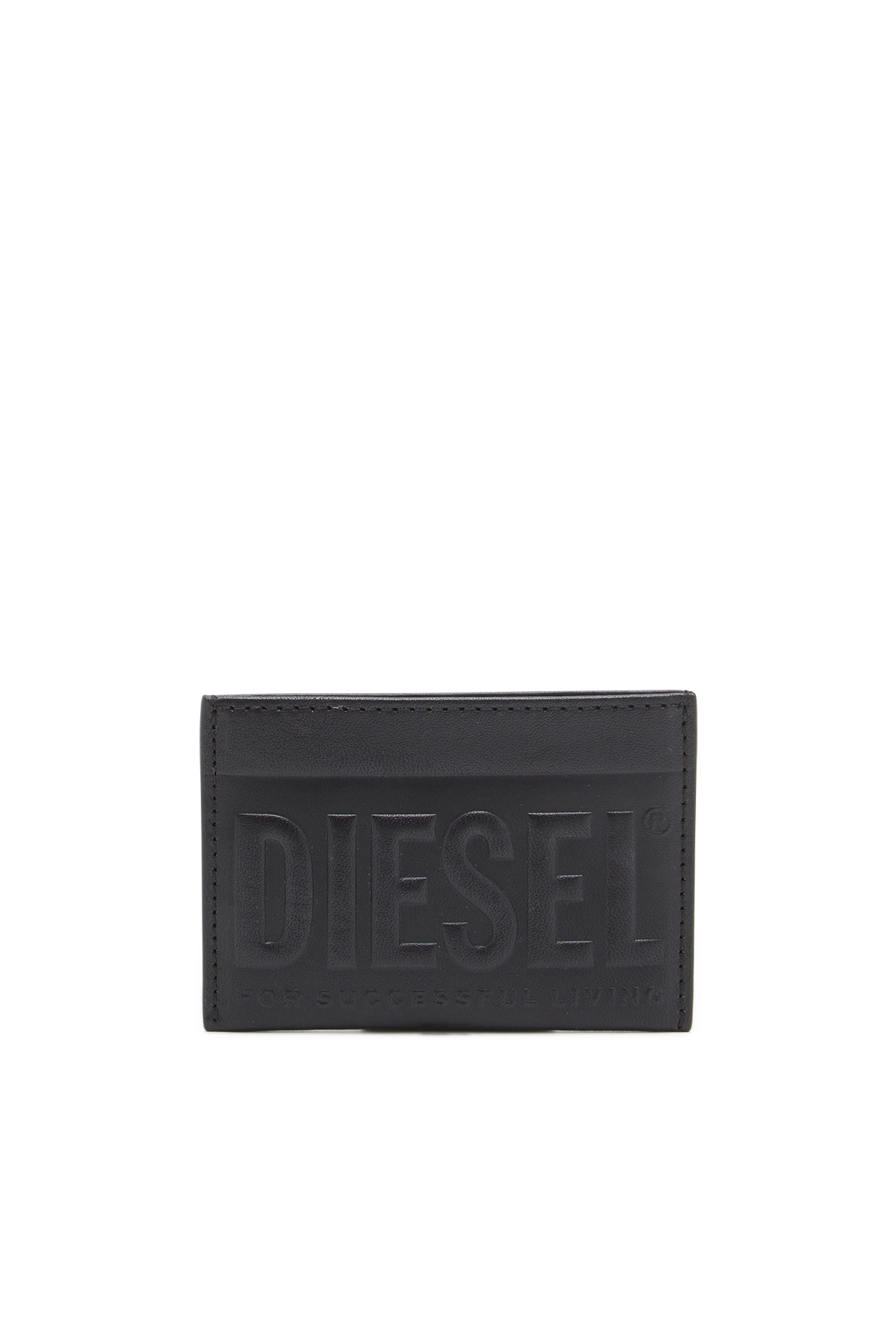 Diesel - DSL 3D EASY CARD HOLDER, Homme Porte-cartes en cuir avec logo embossé in Noir - Image 1