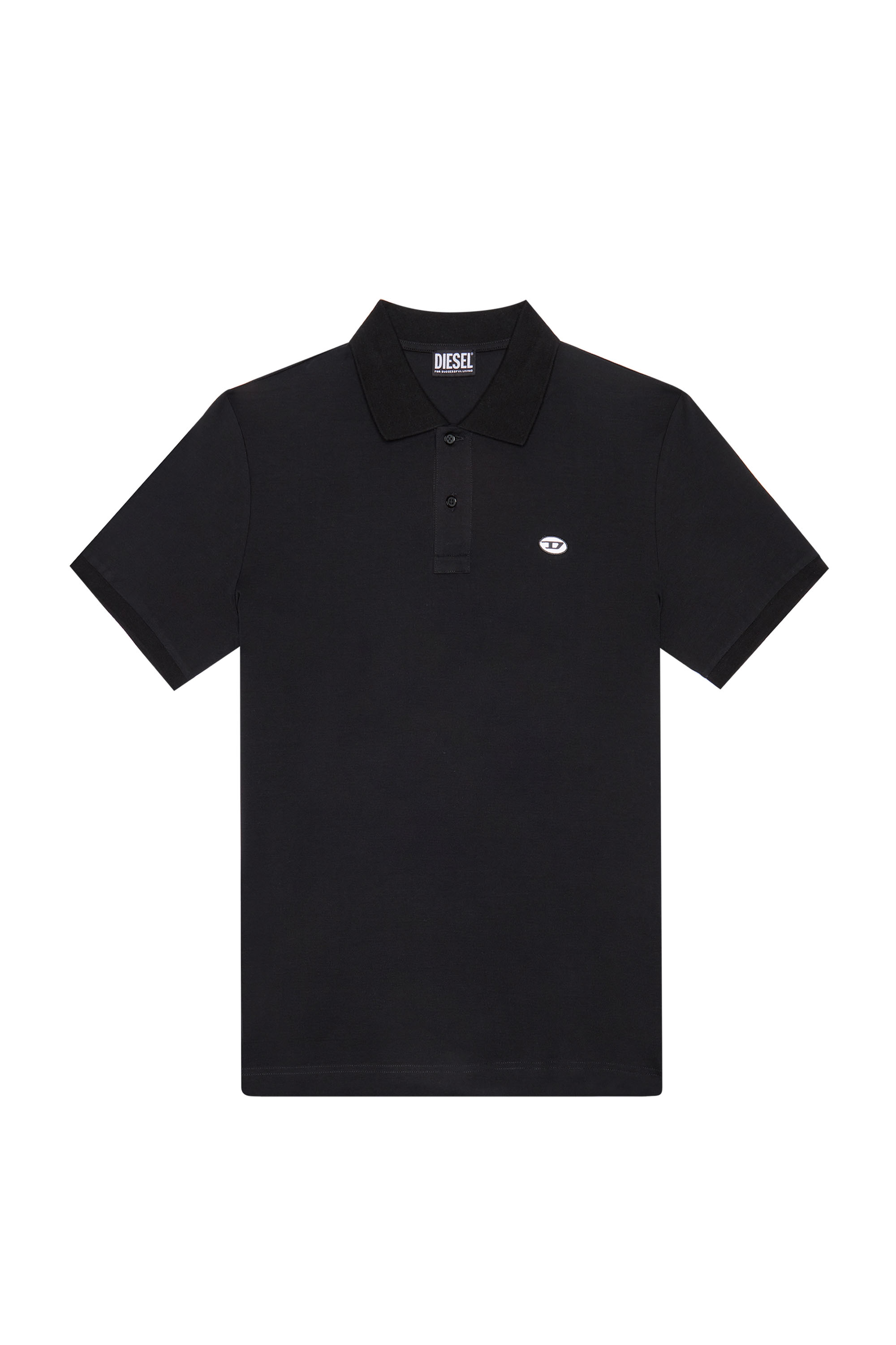 Diesel - T-SMITH-DOVAL-PJ, Male Polo shirt with oval D patch in Black - Image 5