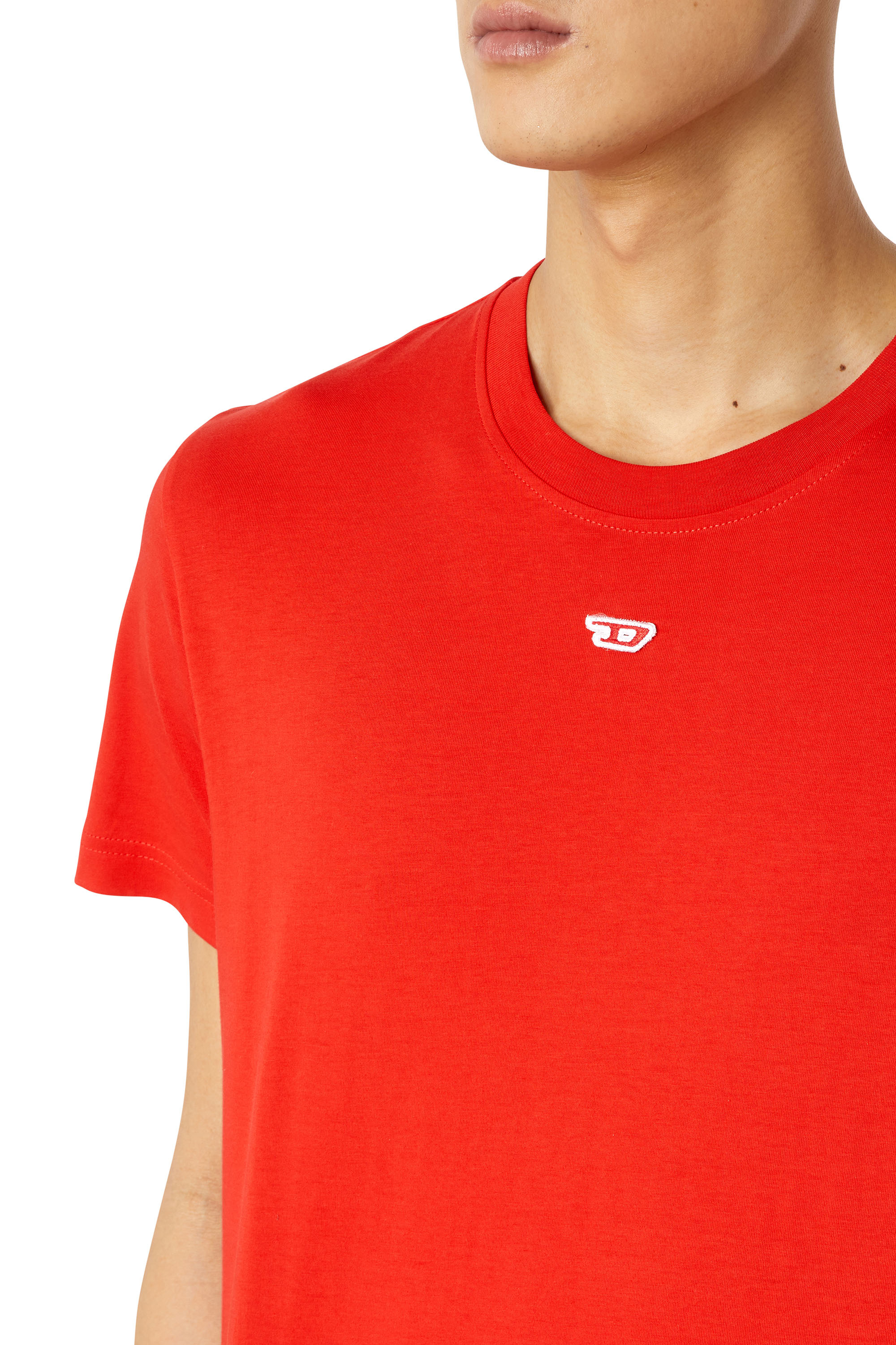 Diesel - T-DIEGOR-D, Male T-shirt with D patch in Red - Image 3