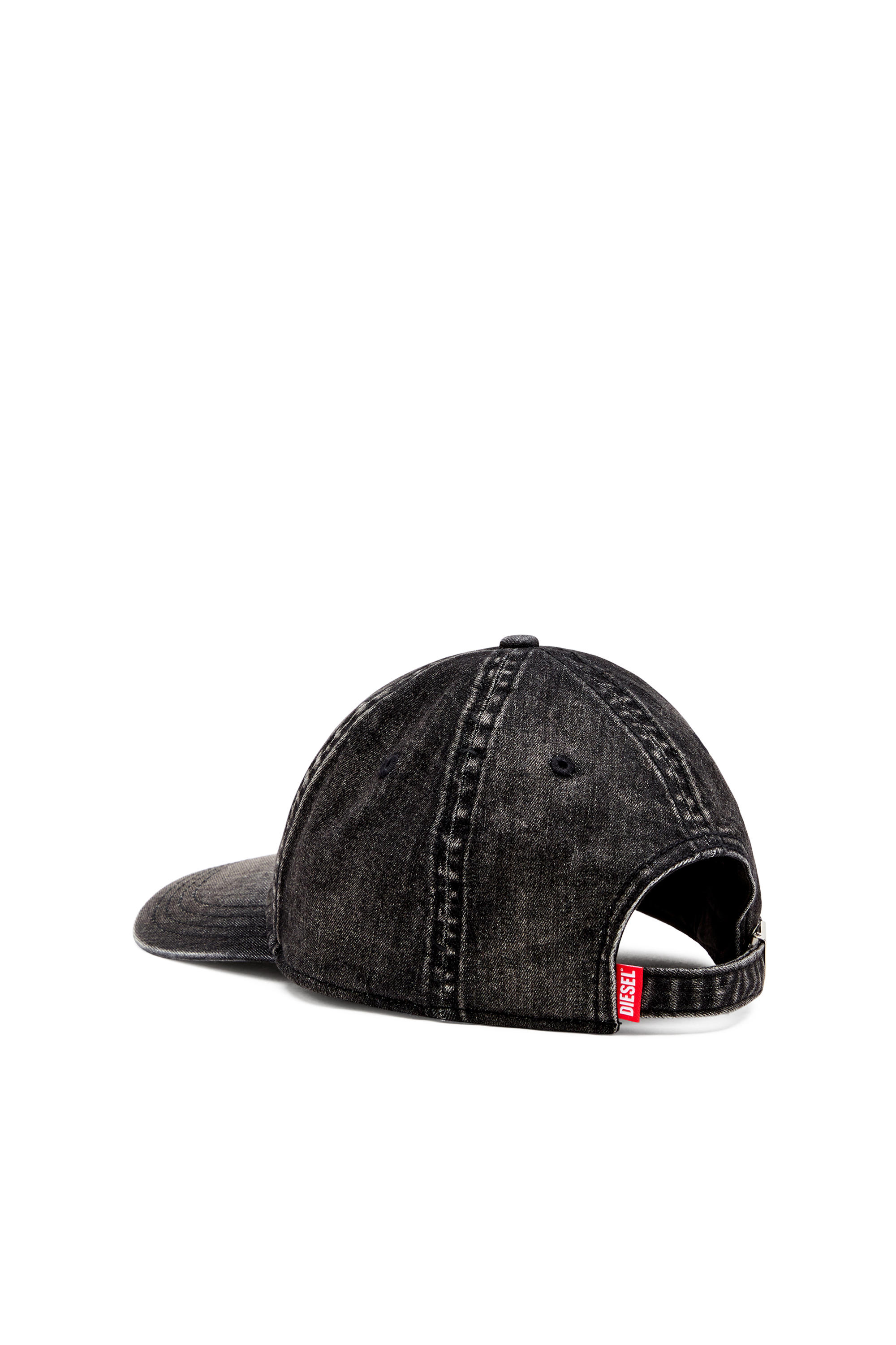 Diesel - C-GABLE-BLACK, Male's Light black stretch denim cap in Black - 2