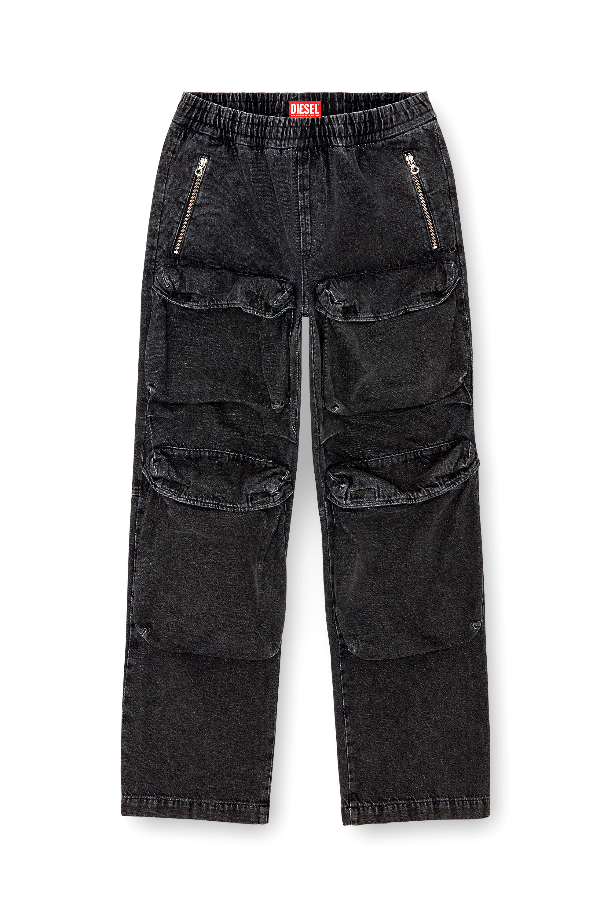 Diesel - Male's Relaxed Jeans D-Baertson 0CBDH, Black/Dark Grey - 3