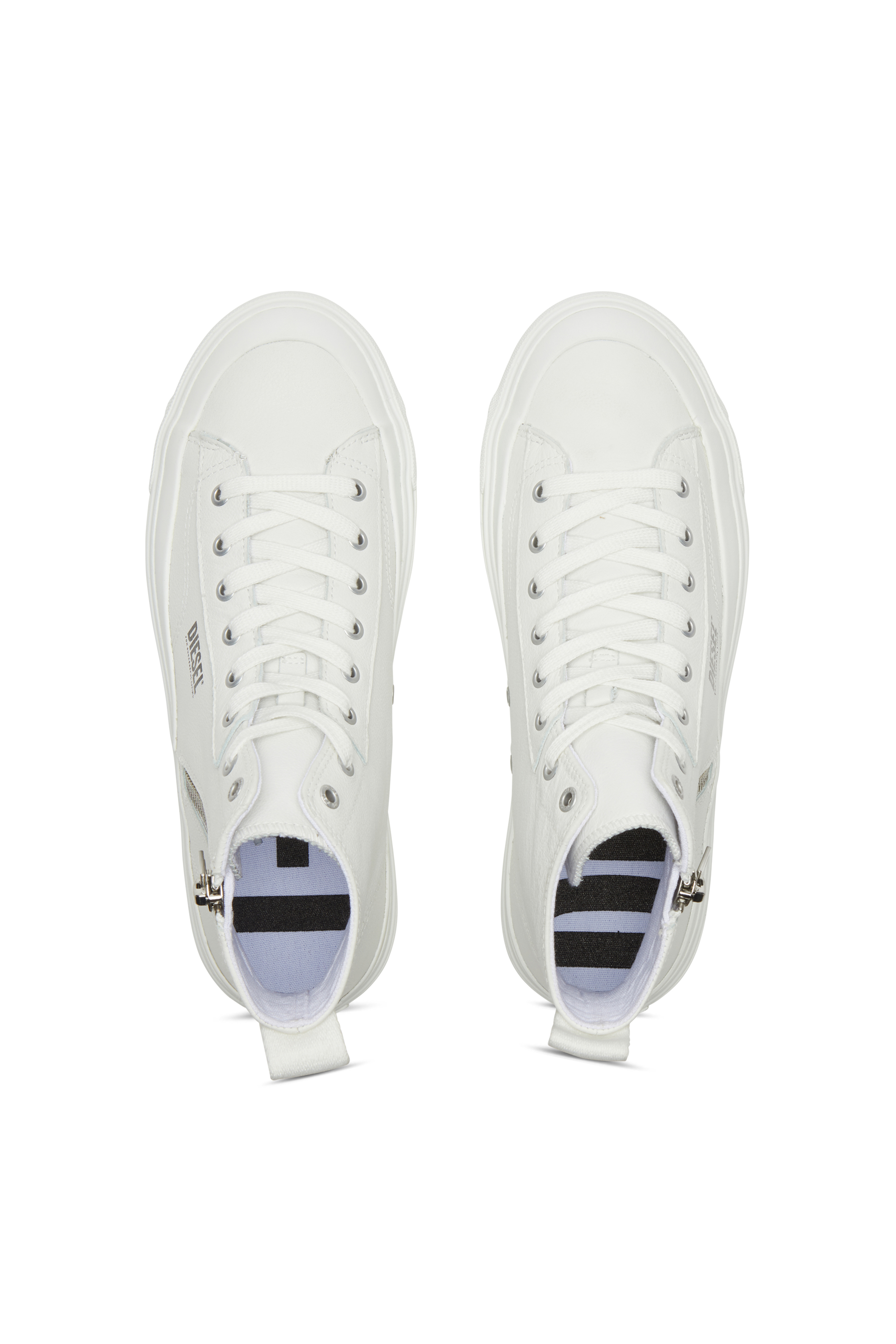 Diesel - S-ATHOS DV MID, Male S-Athos Dv Mid - High-top sneakers with side zip in White - Image 5