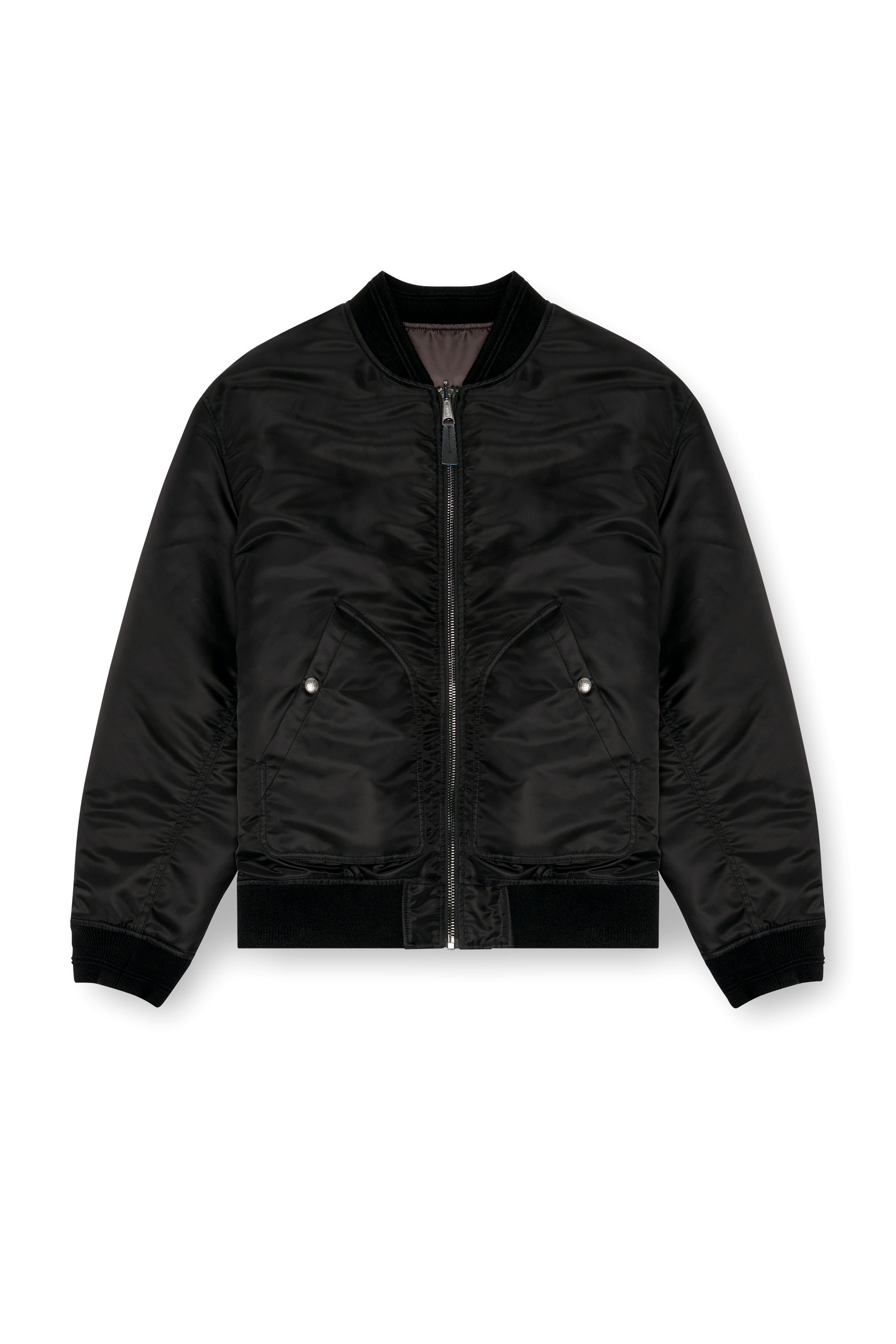 Diesel - J-HELD, Male's Bomber in padded nylon with Oval D in Black - 7