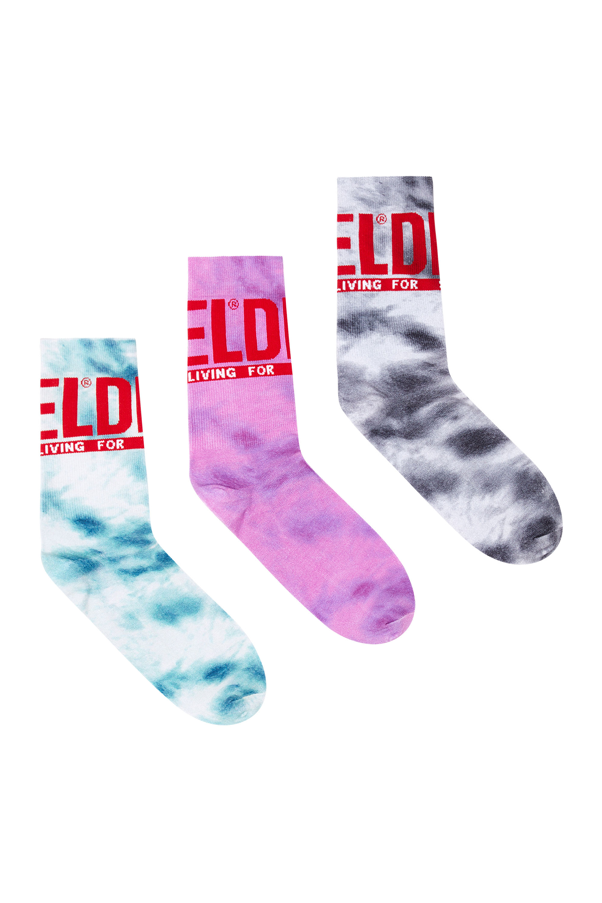 Diesel - SKM-RAY-THREEPACK, Male Three-pack of socks with marble effect in Multicolor - Image 2