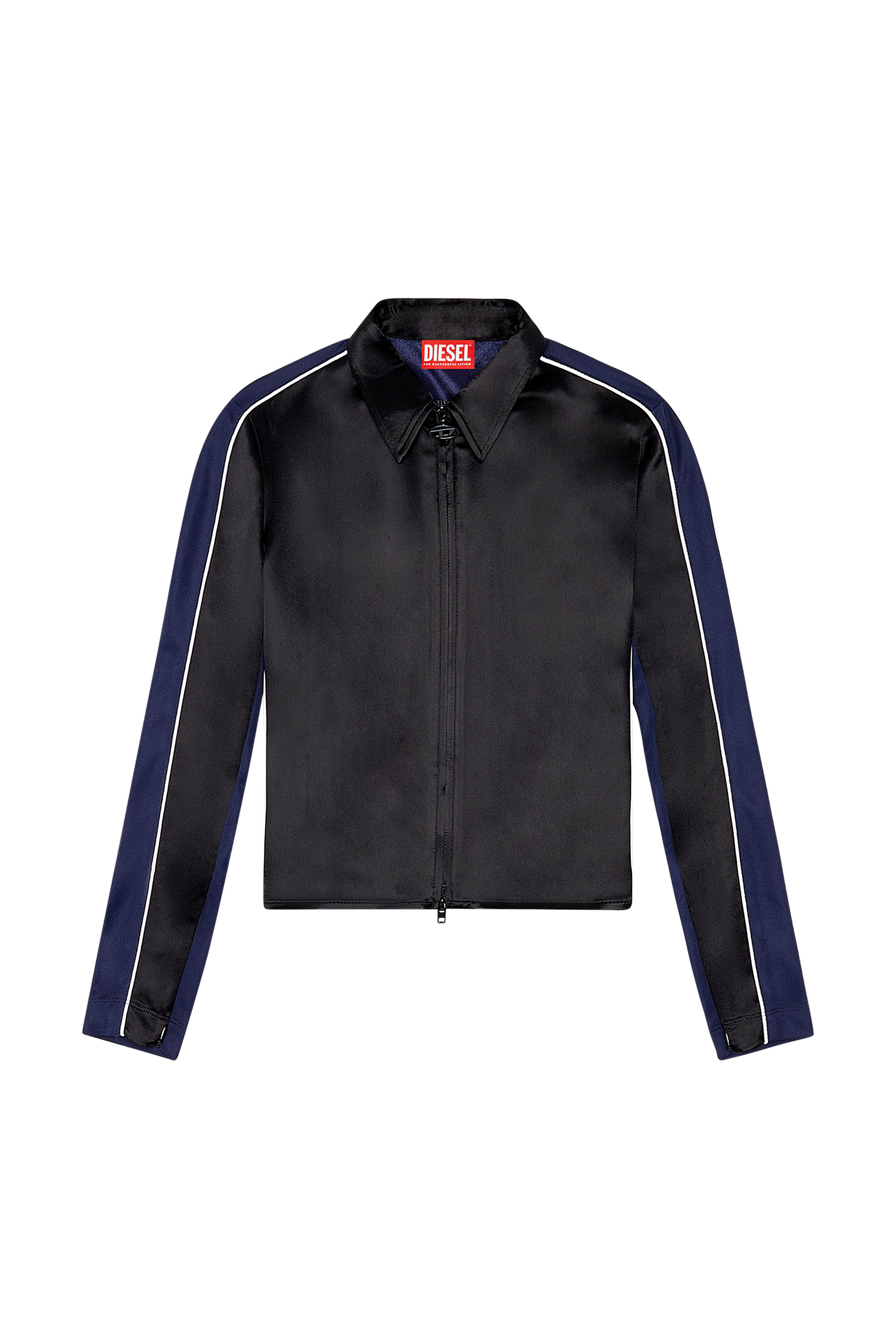 Diesel - C-LORY, Female Shirt-jacket in satin and double knit in Multicolor - Image 4