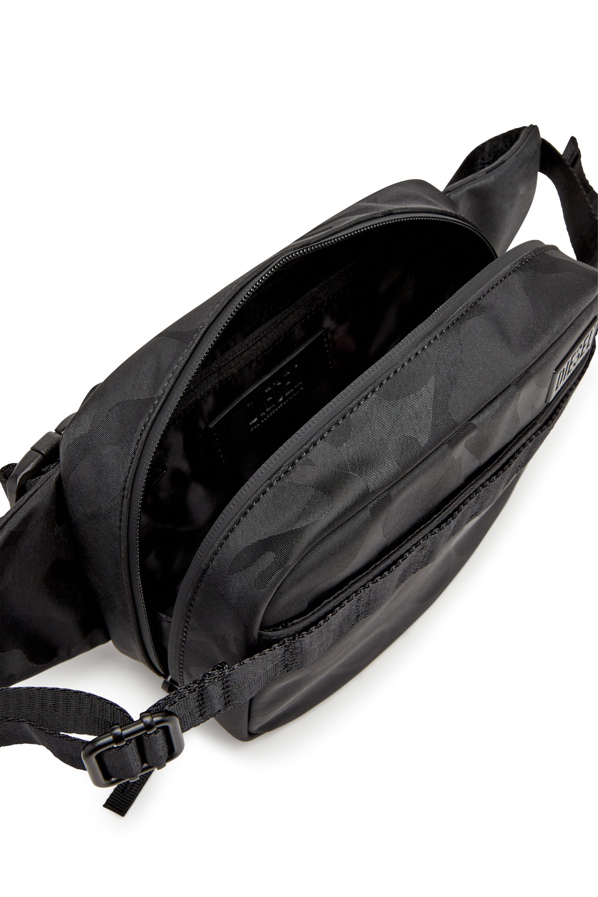 Diesel - DSRT BELTBAG, Male Dsrt-Utility belt bag in printed nylon in Black - Image 4