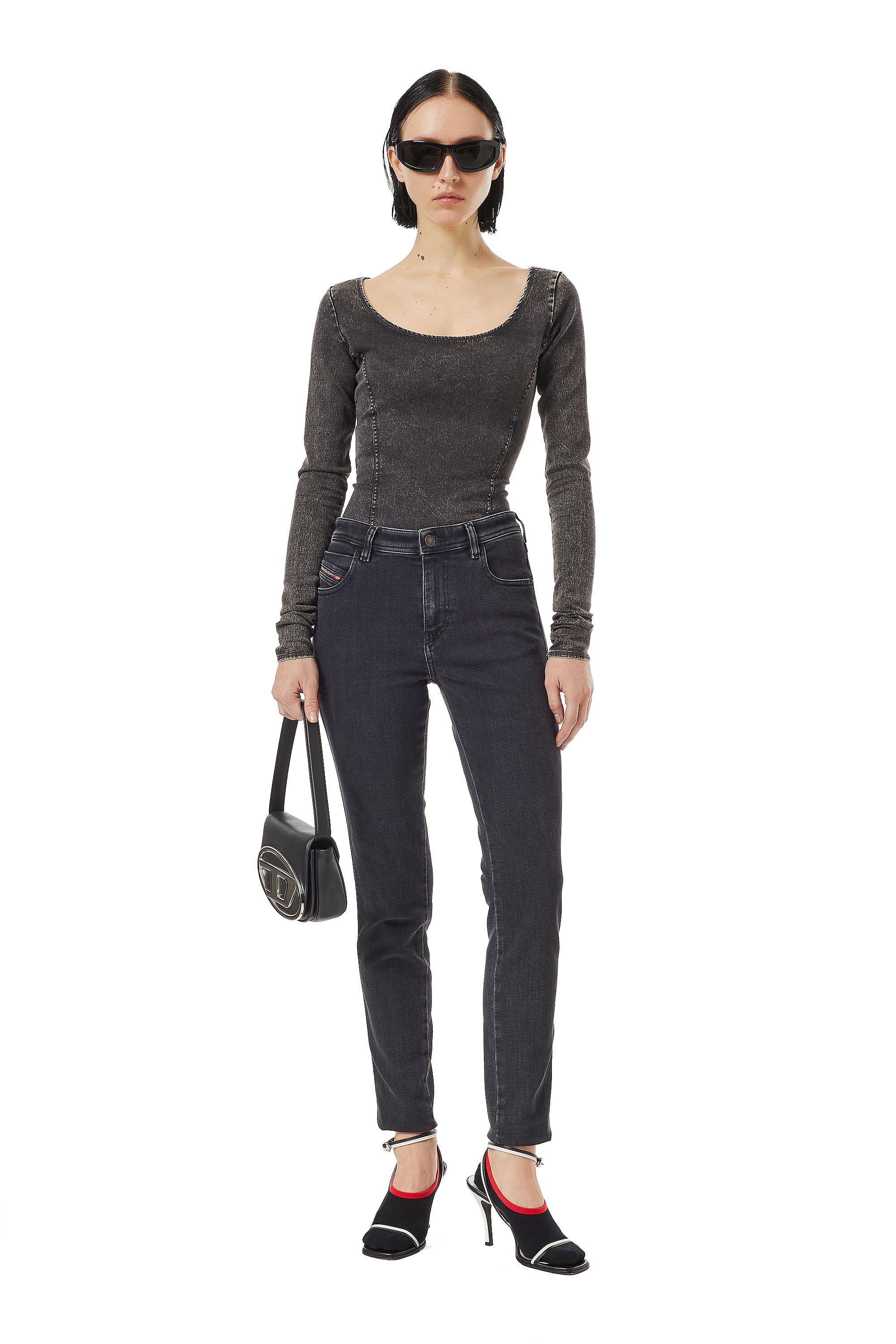 Diesel - Femme Skinny Jeans 2015 Babhila Z870G, Noir/Gris foncé - Image 2