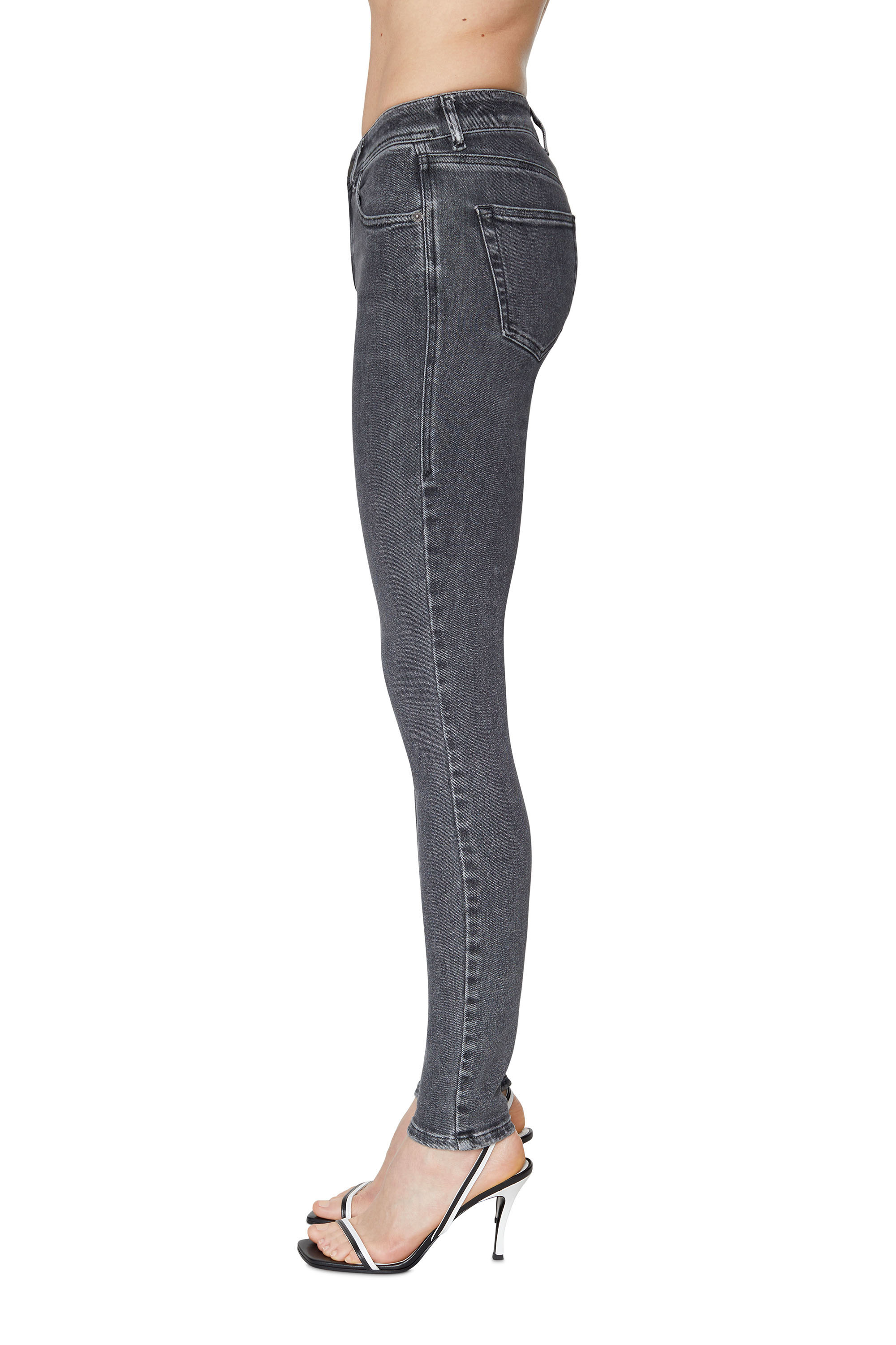 Diesel - Femme Super skinny Jeans 2017 Slandy 09D61, Noir/Gris foncé - Image 4