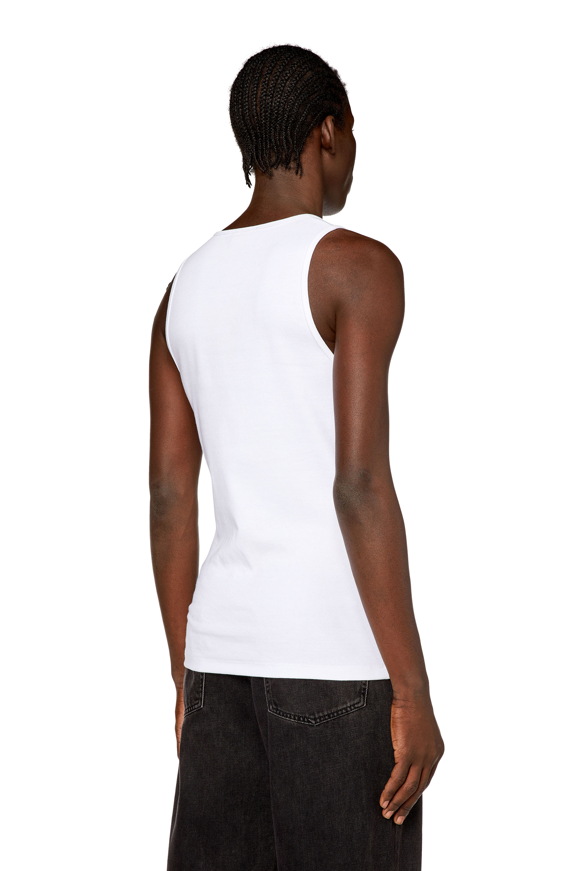 Diesel - T-LIFTY-D, Male Tank top with mini D logo patch in White - Image 2