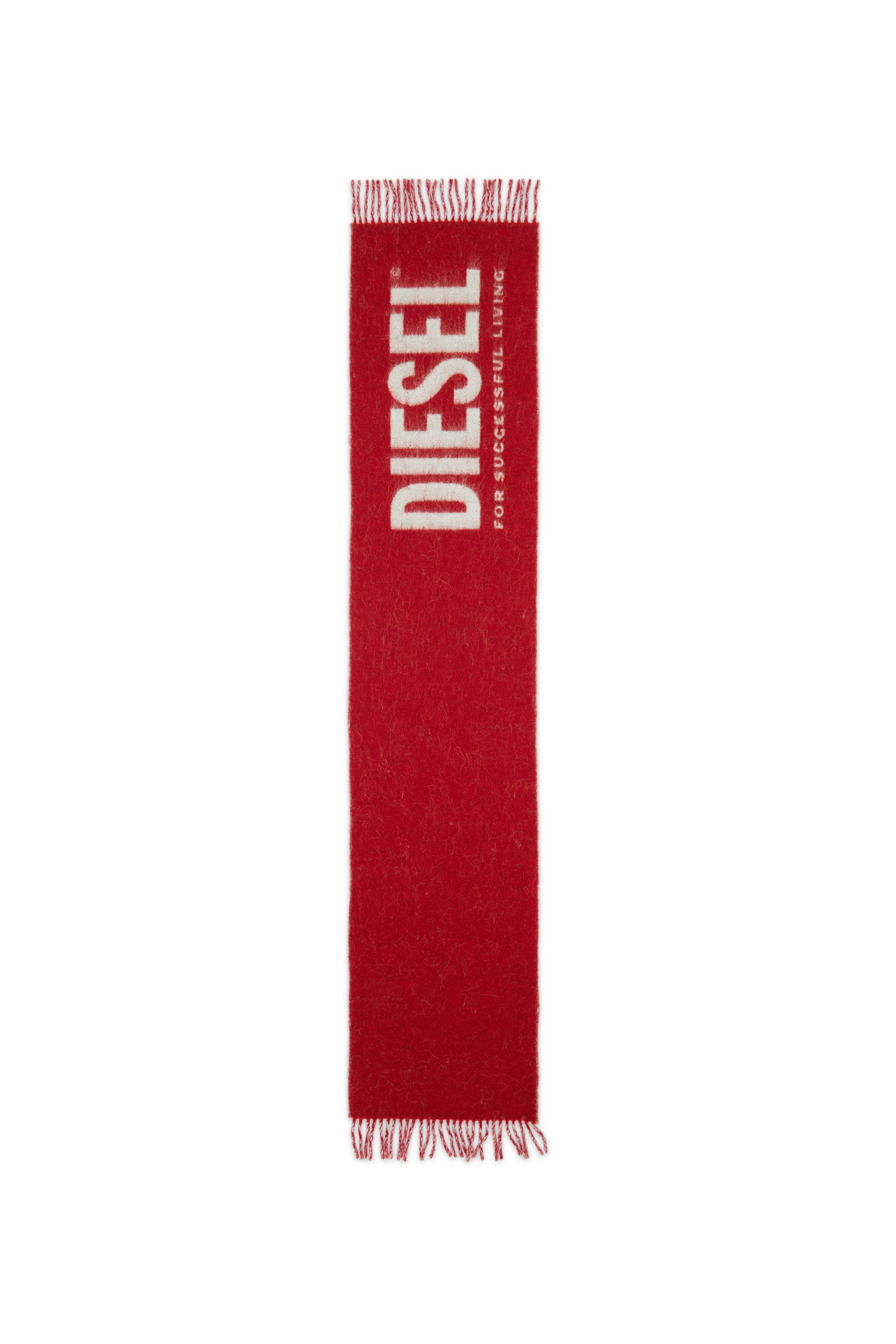 Diesel - S-KOTT, Male's Two-tone scarf with maxi logo in Red - 2