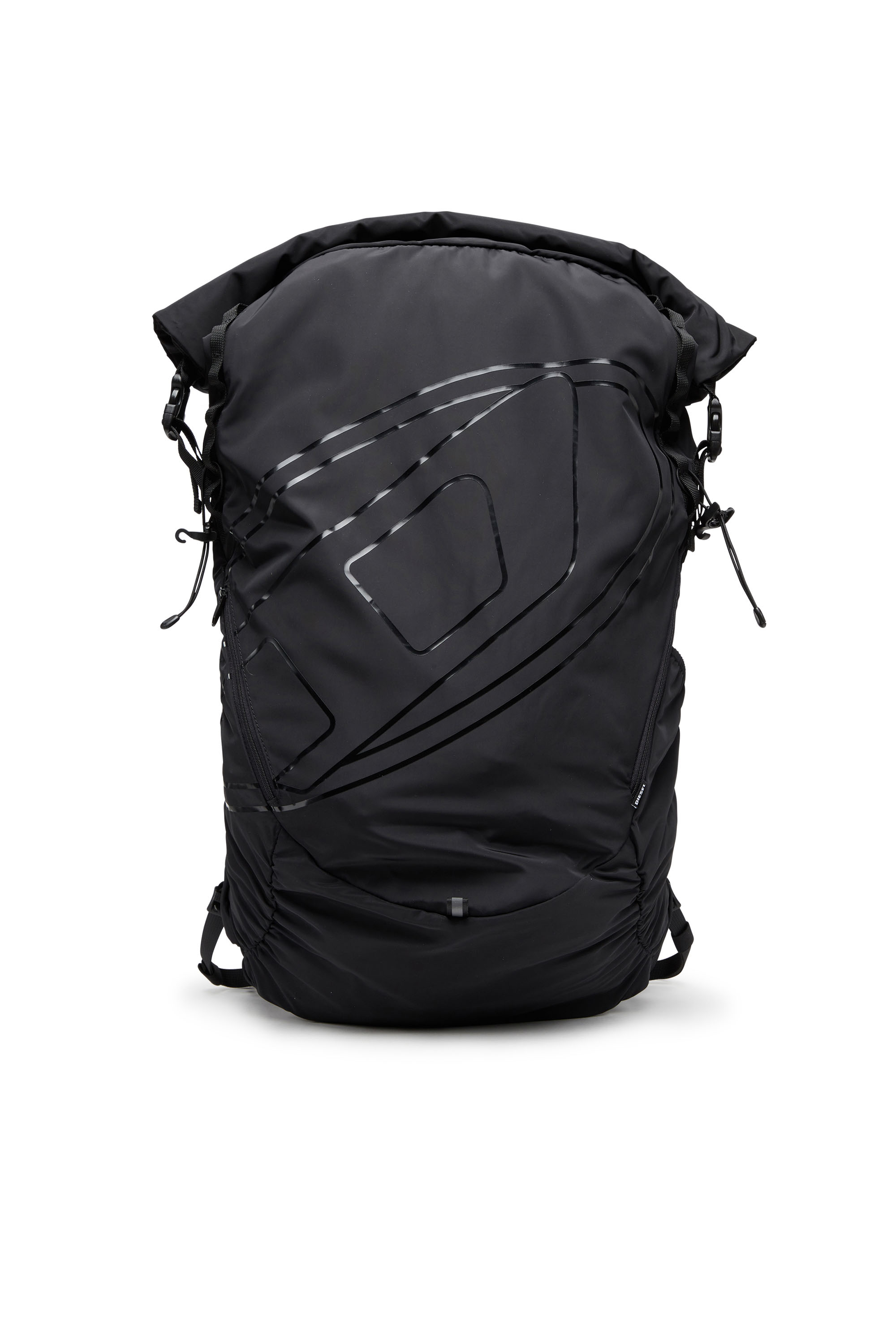 Diesel - DRAPE BACKPACK, Male Drape-Nylon roll-top backpack in Black - Image 1