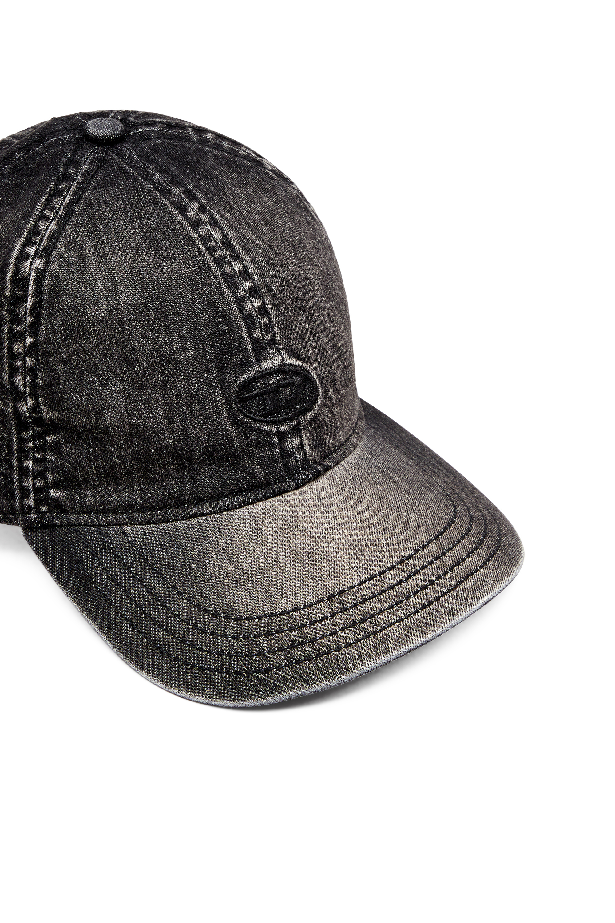 Diesel - C-GABLE-BLACK, Male's Light black stretch denim cap in Black - 3