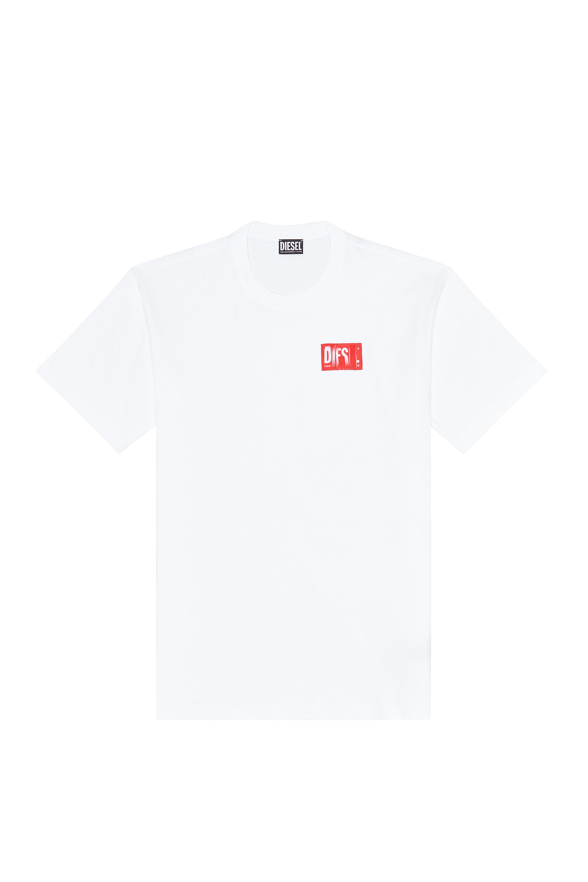 Diesel - T-NLABEL, Male T-shirt with frayed logo patch in White - Image 5