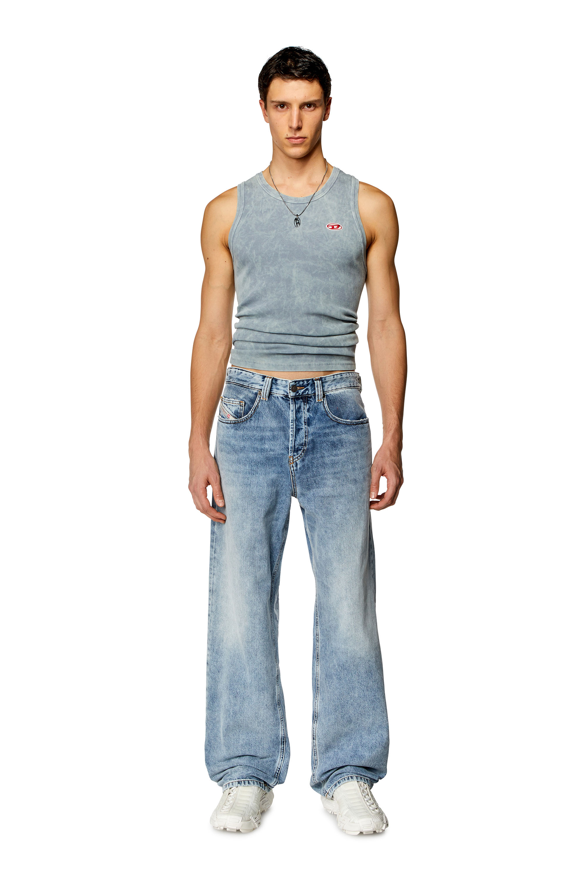 Diesel - Male Straight Jeans 2001 D-Macro 09H57, Light Blue - Image 1