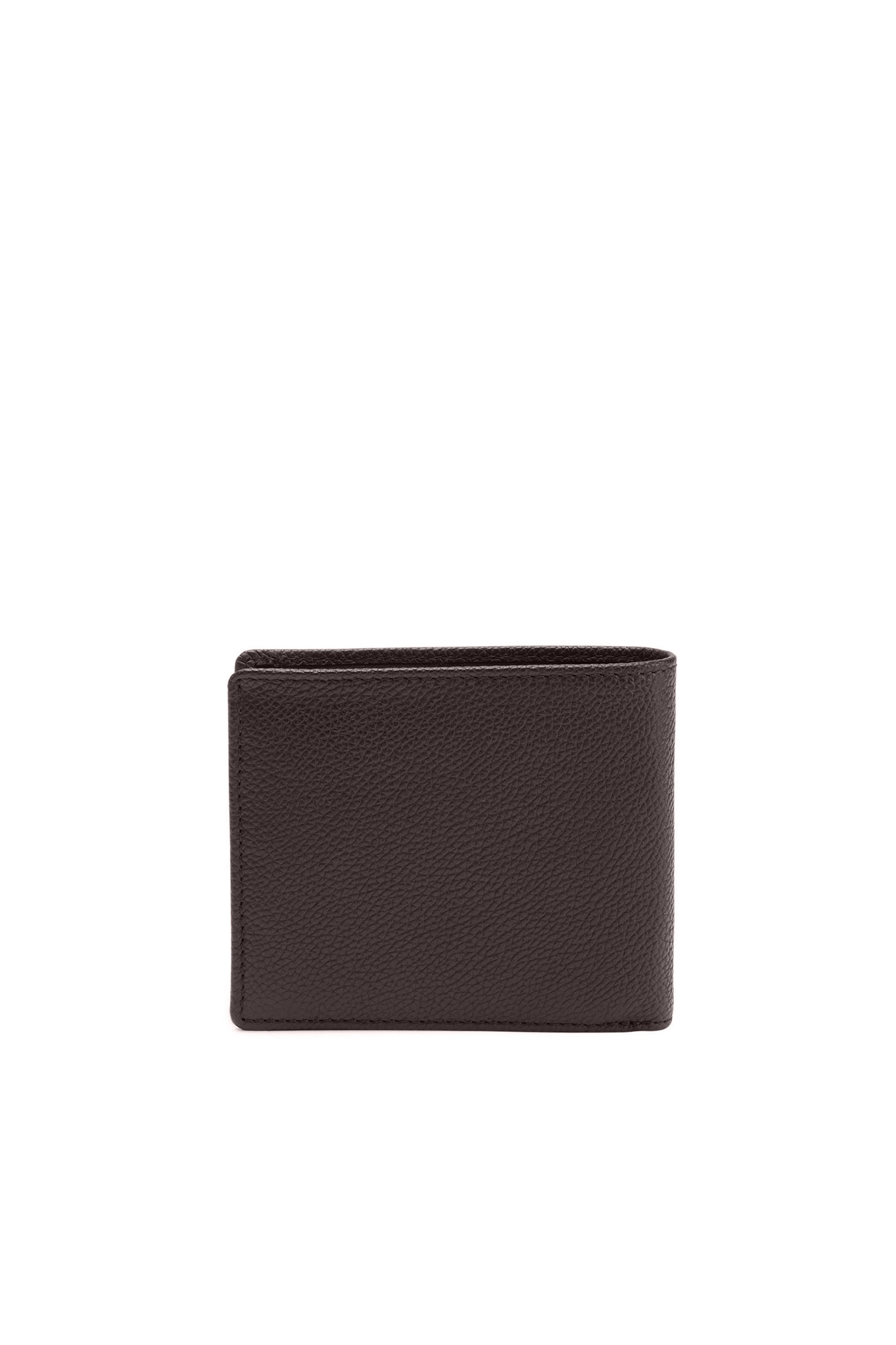 Diesel - BI FOLD COIN S, Male's Bi-fold wallet in grainy leather in Dark Brown - 2