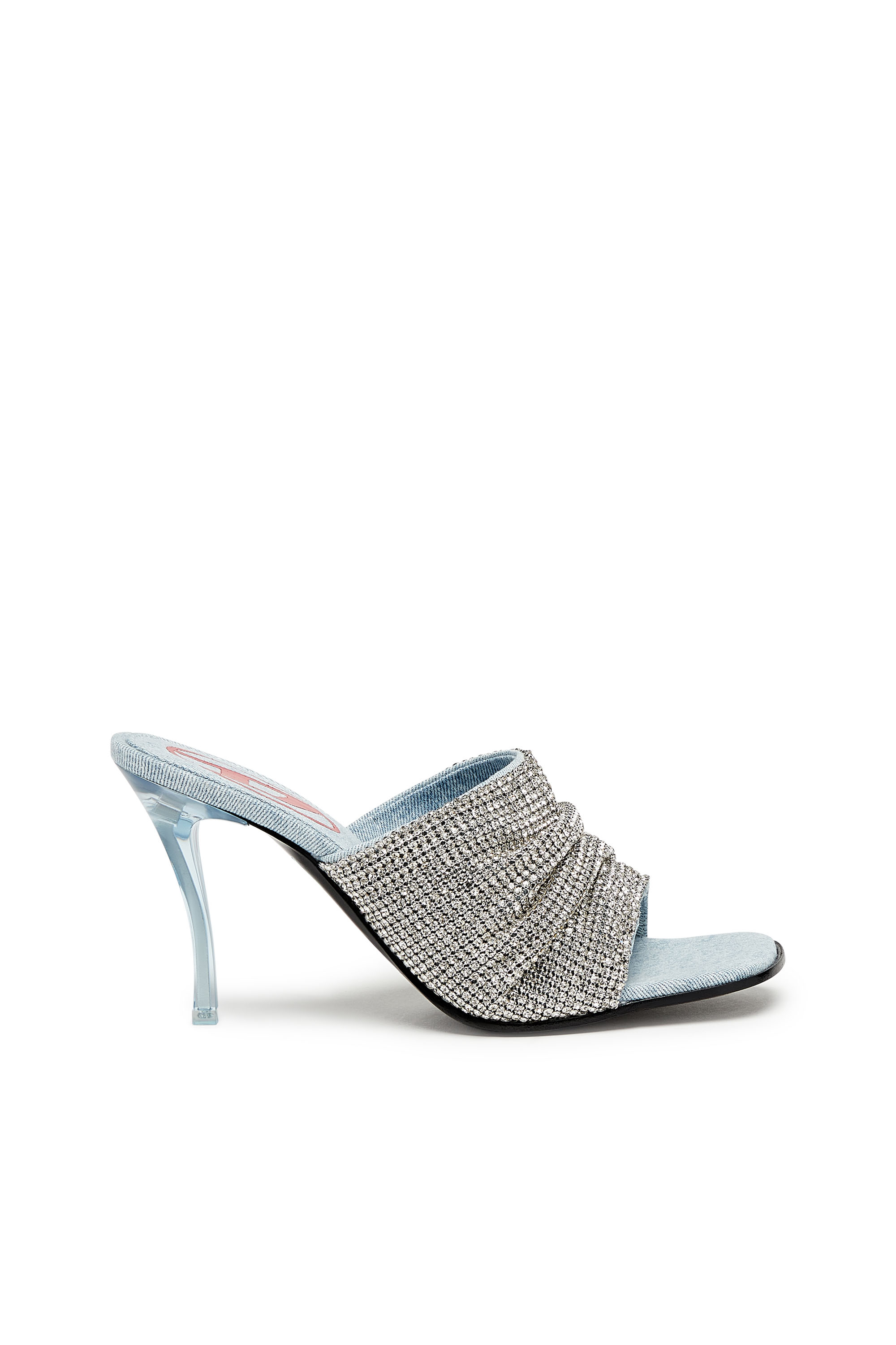 Diesel - D-SYDNEY SDL S, Female D-Sydney Sdl S Sandals - Mule sandals with rhinestone band in Silver - Image 1