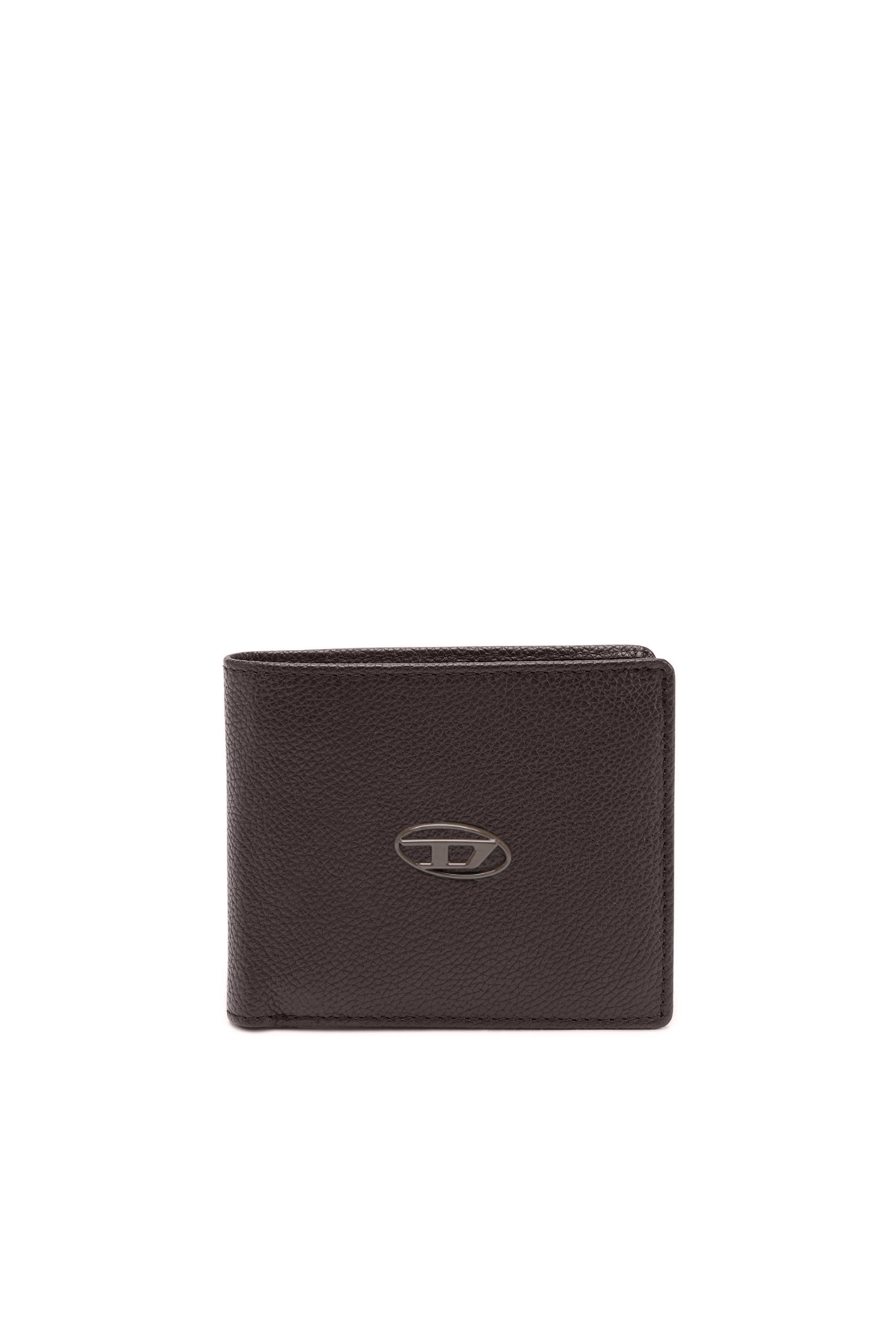 Diesel - BI FOLD COIN S, Male's Bi-fold wallet in grainy leather in Dark Brown - 1