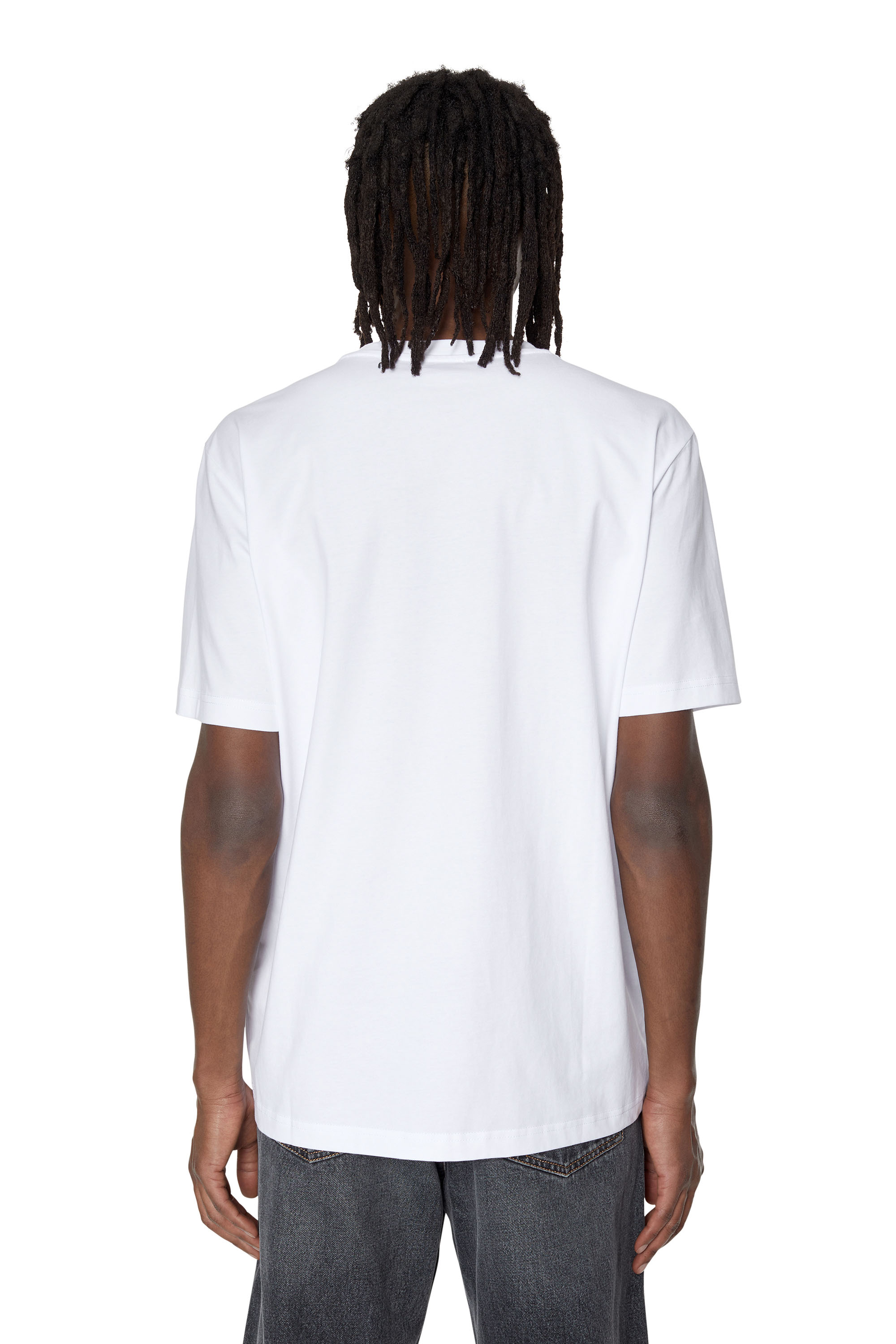 Diesel - T-JUST-MICRODIV, Male T-shirt with micro-embroidered logo in White - Image 2