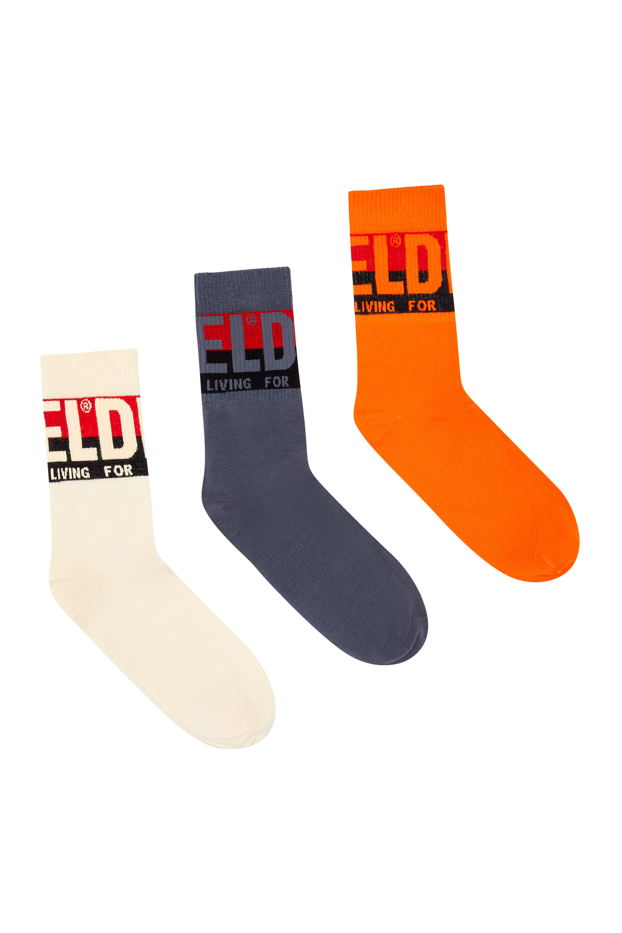 Diesel - SKM-RAY-THREEPACK, Male Three-pack of socks with logo cuffs in Multicolor - Image 2